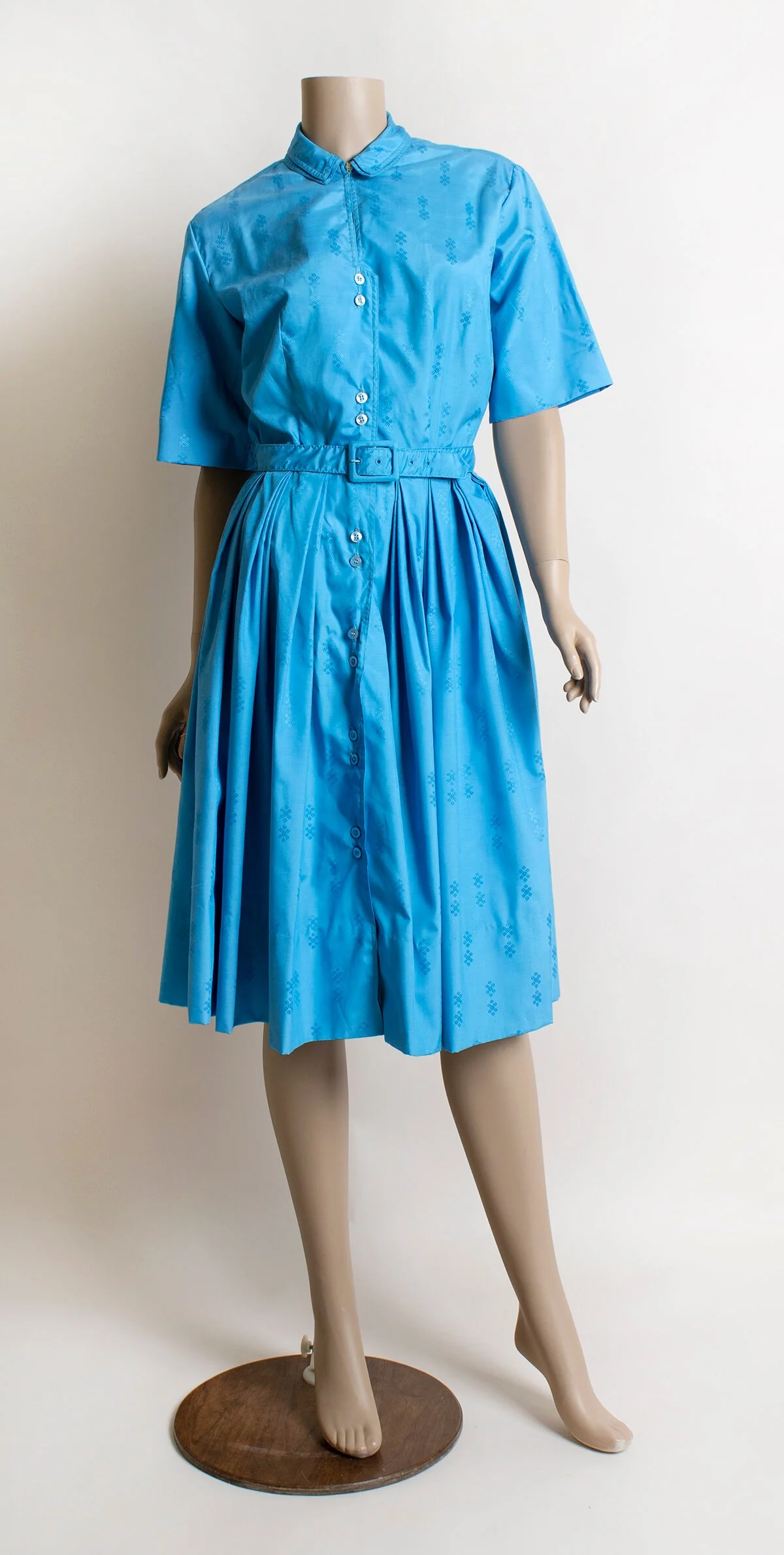 Vintage 60s Bright Blue Shirtwaist Dress Small by  Nan-Leslie - Image 3