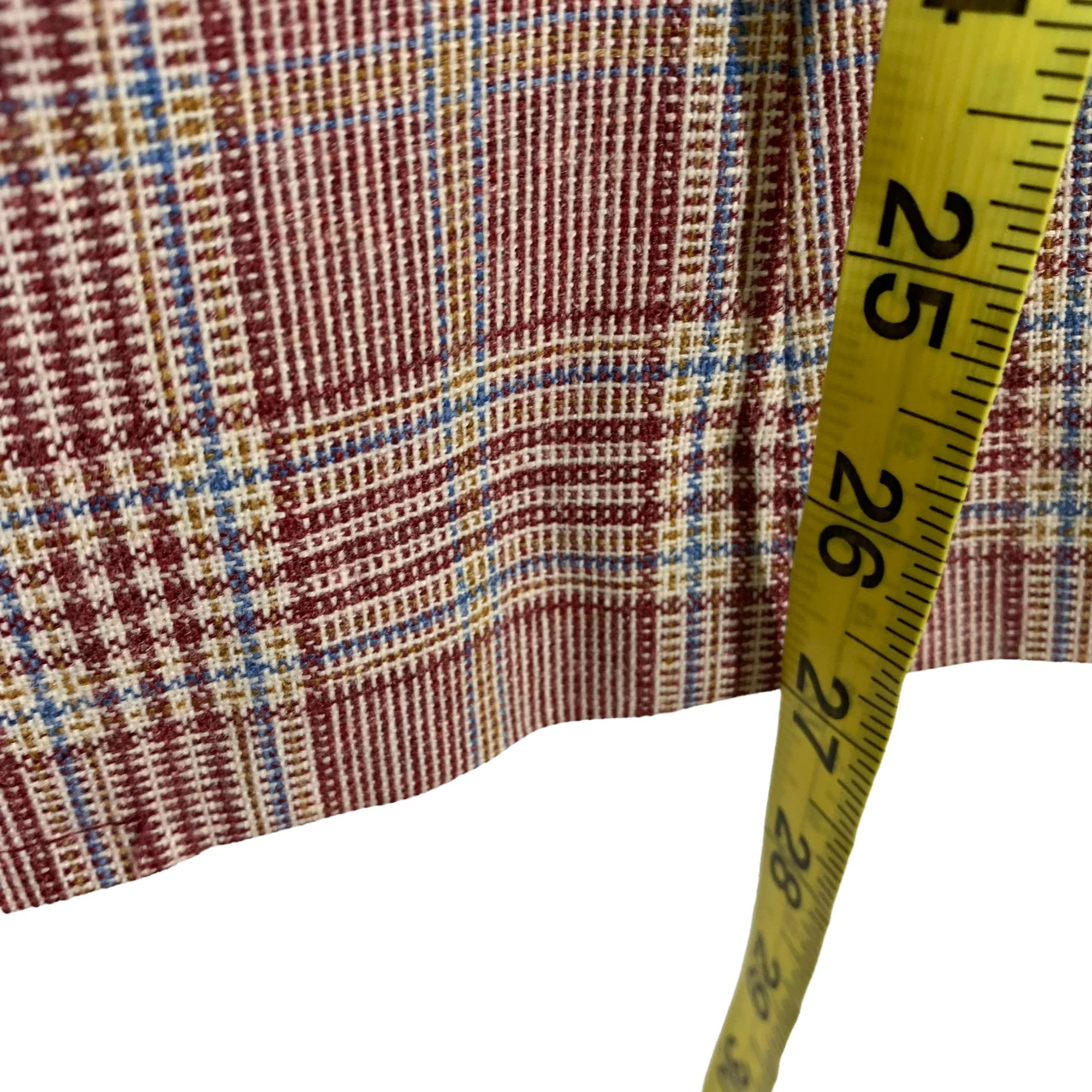 Vintage 60s Burgundy Plaid Triple Button Blazer Large by Sears - Image 6