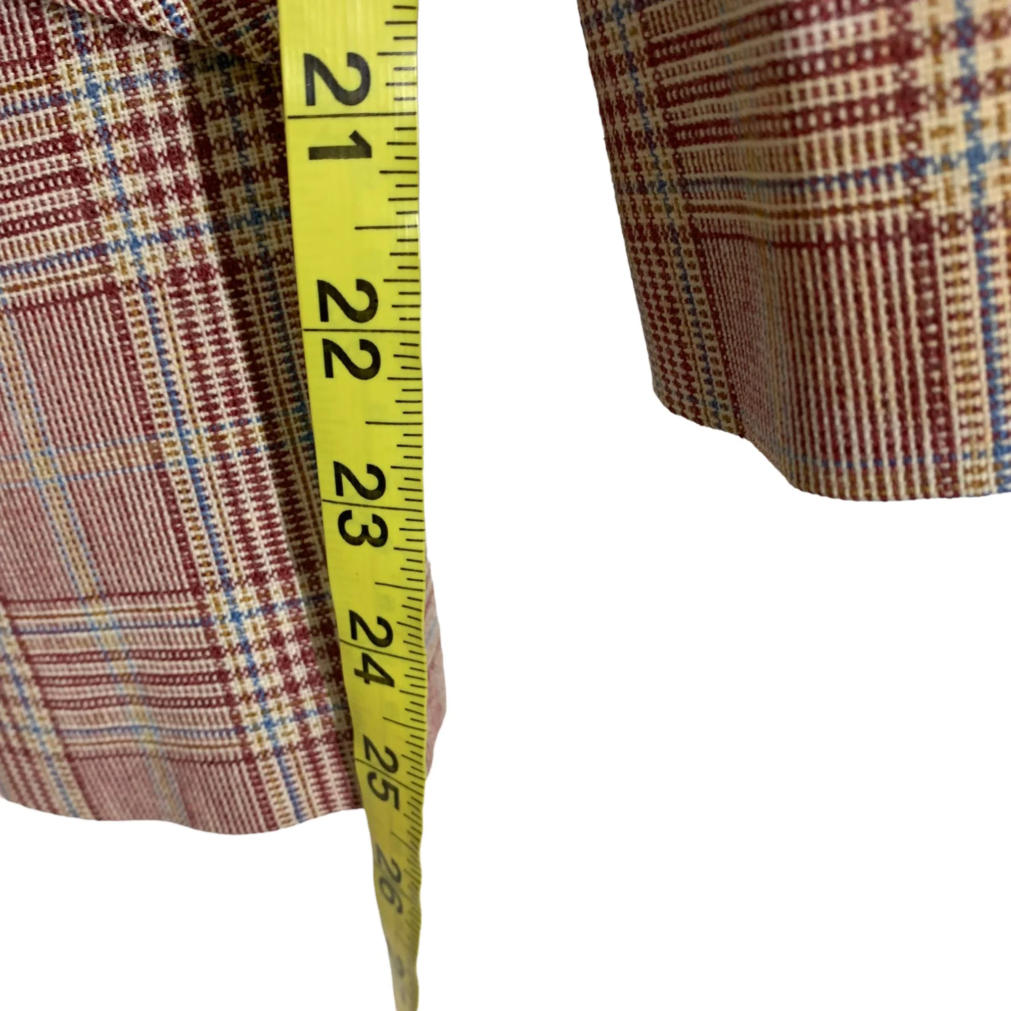Vintage 60s Burgundy Plaid Triple Button Blazer Large by Sears - Image 7