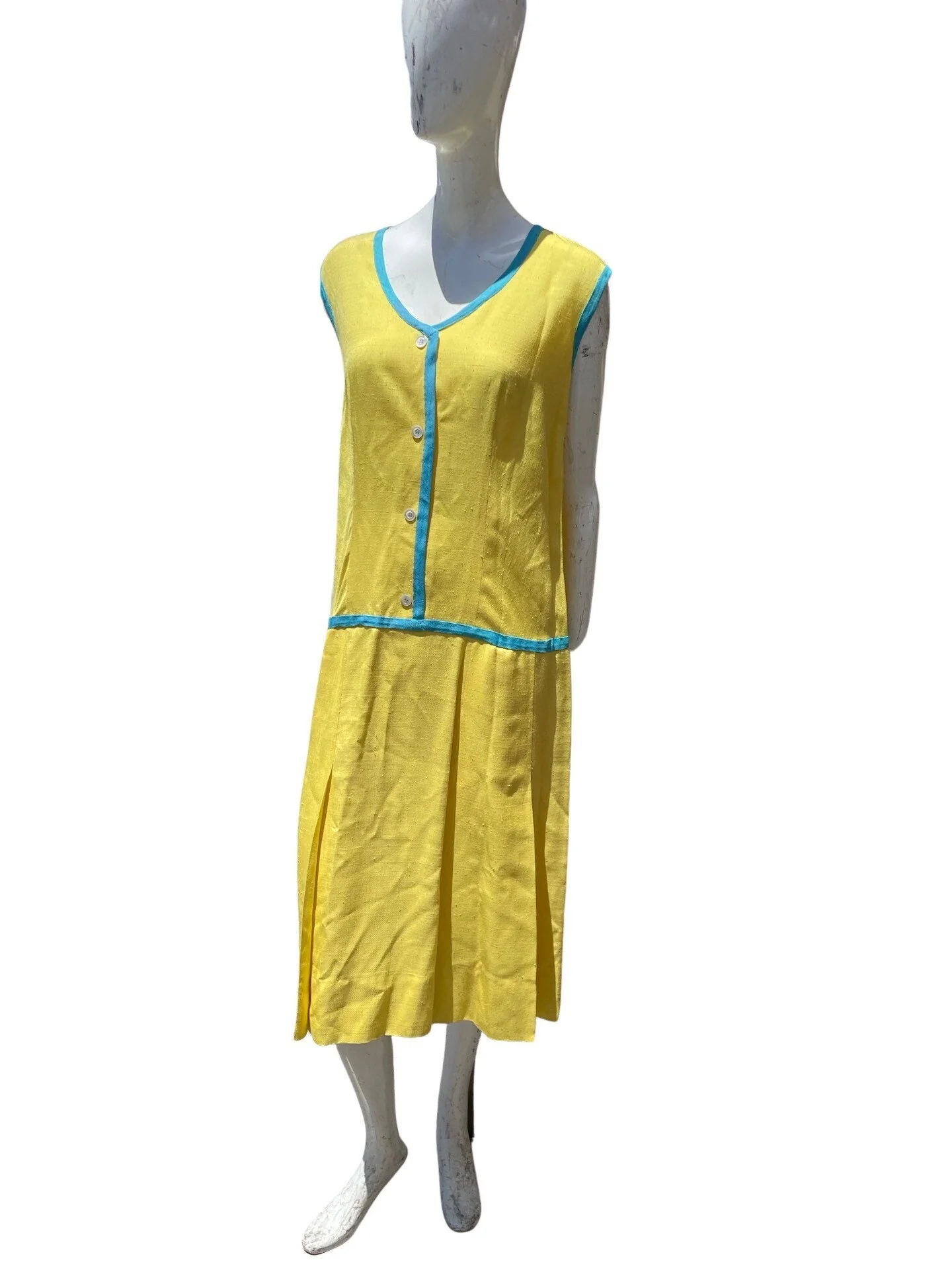 Vintage 60s Flapper Style Drop Waist Dress Joni Dress Made In Italy Rayon Silk Blend Dress Mint Size 16 Large Size Summer Dress 20s Style - Image 2