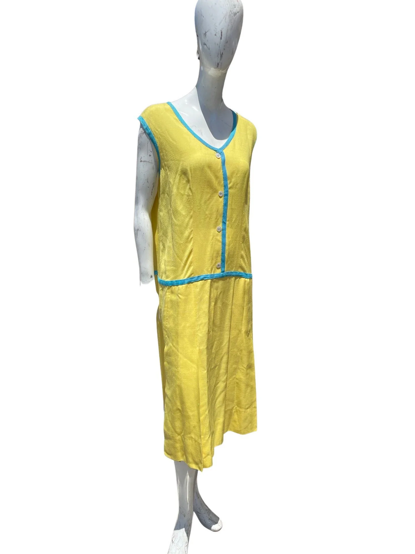 Vintage 60s Flapper Style Drop Waist Dress Joni Dress Made In Italy Rayon Silk Blend Dress Mint Size 16 Large Size Summer Dress 20s Style - Image 4