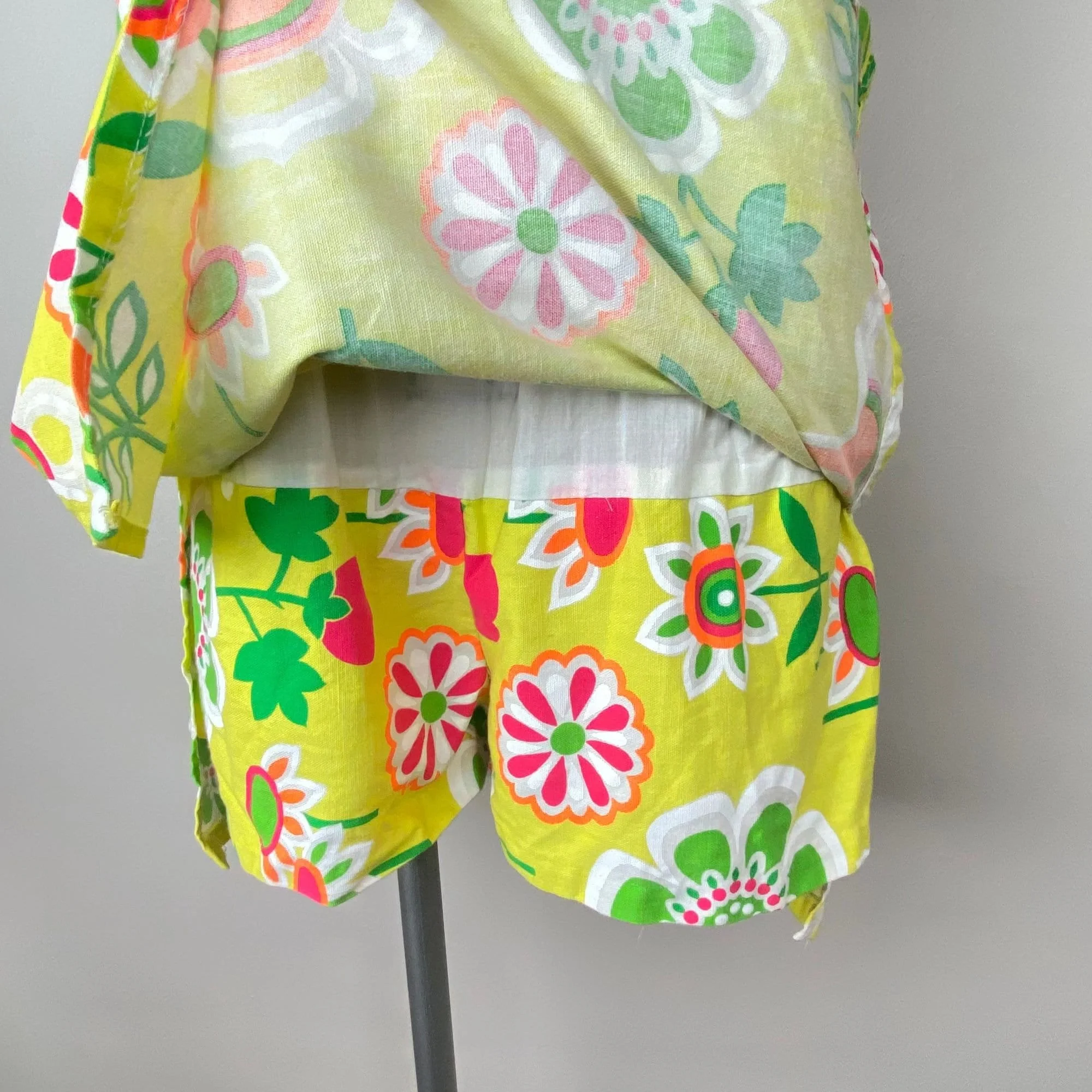 Vintage 60s Floral Mini Dress Romper by Alex Colman California - Image 4