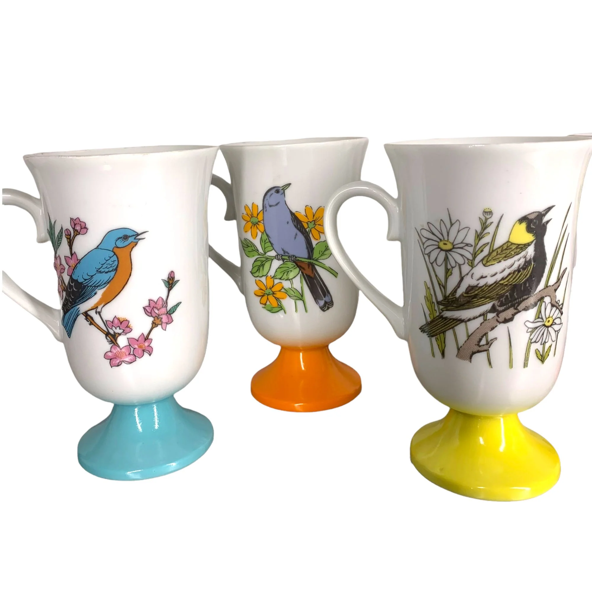 Vintage 60s Fred Roberts Irish Coffee Wild Bird Mug Set by Fred Roberts - Image 3