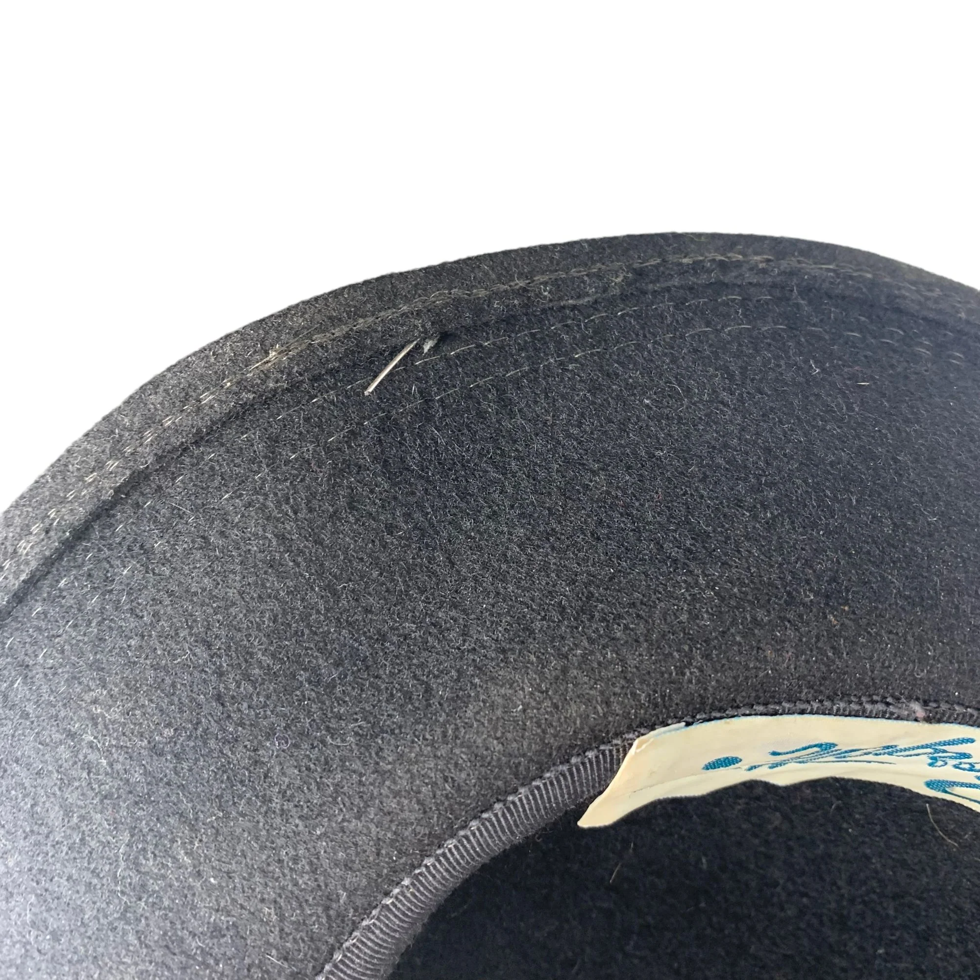 Vintage 60s Georgette Black Felt Brim Feather Hat - Image 4