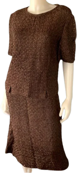 Vintage 60s Goodman Ribbon Knit Two Piece Dress by Elisabeth Sands for Bergdorfs