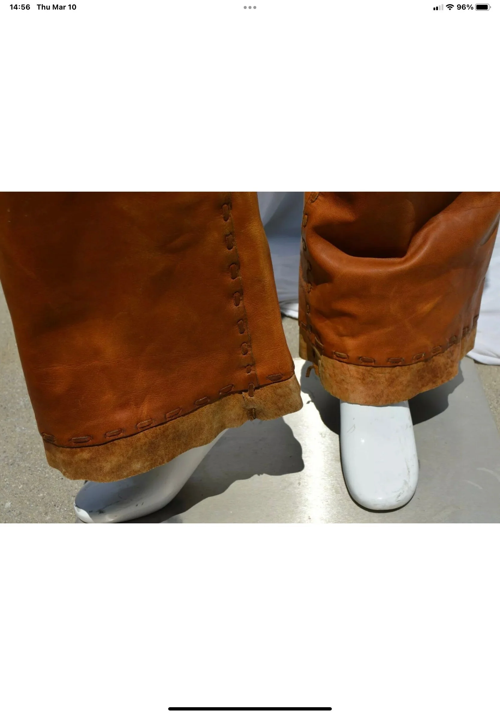 Vintage 60s Hand Made Leather Pants Hip Huggers Hot Sexy Sz M by North Beach Leather - Image 9