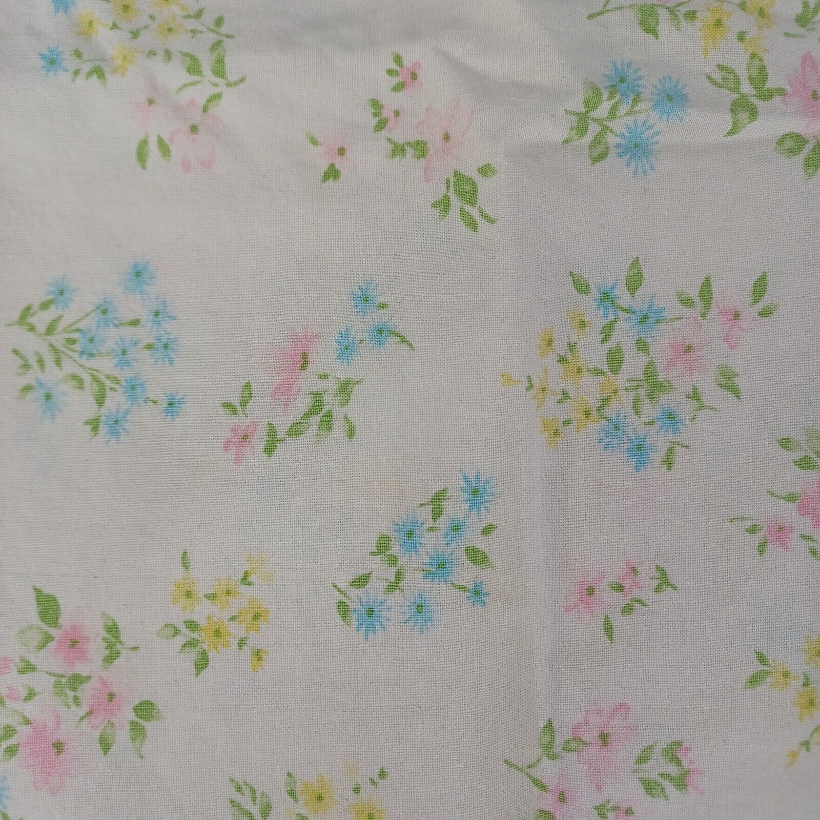 Vintage 60s King Size Pillowcase X 1 Flower Country Cottage White Pink Blue - Image 9