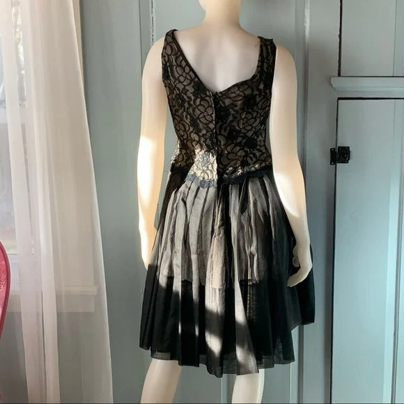 Vintage 60s Lace and Organza Party Dress Fragile - Image 6
