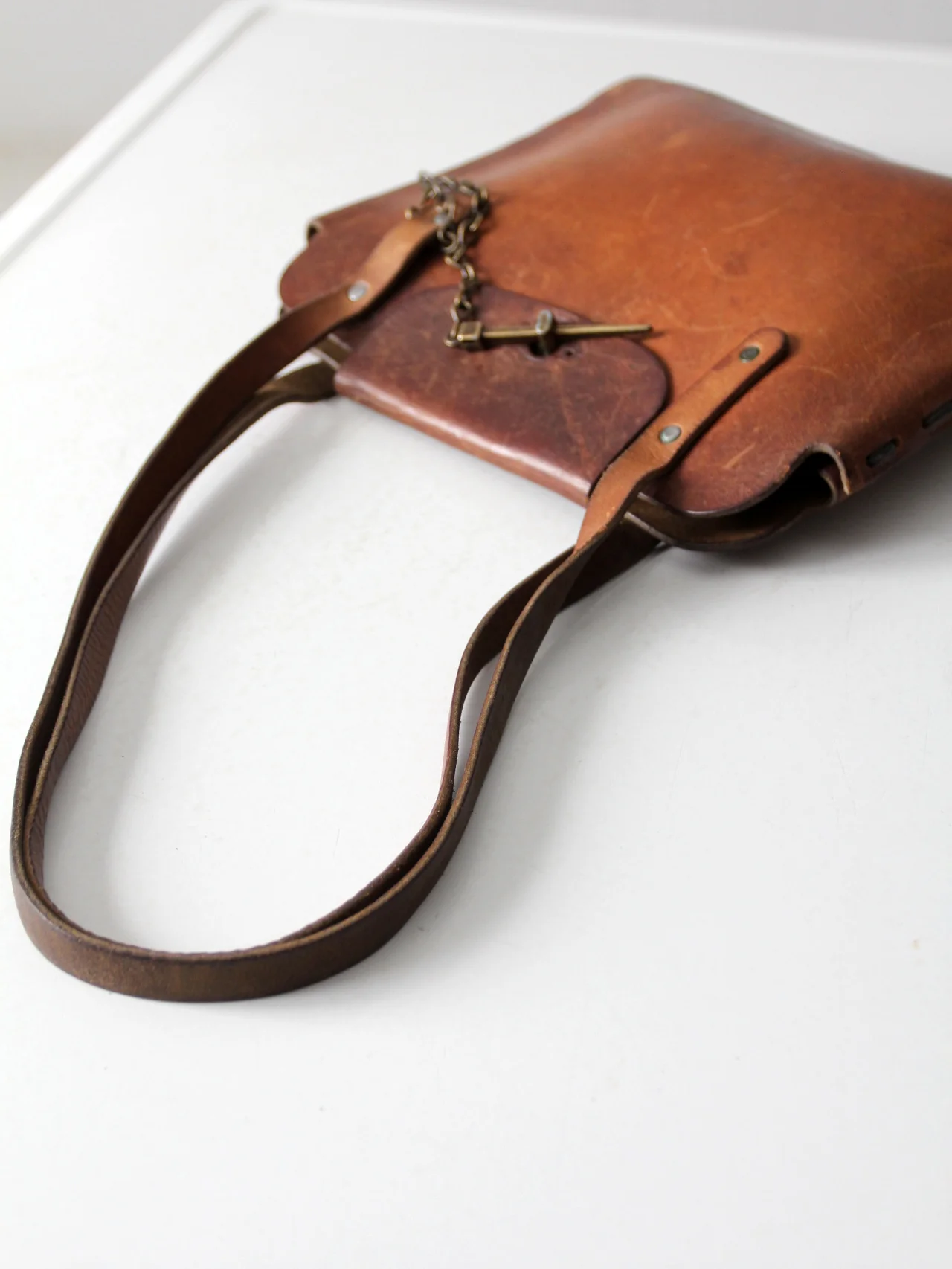 Vintage 60s Leather Bag - Image 8