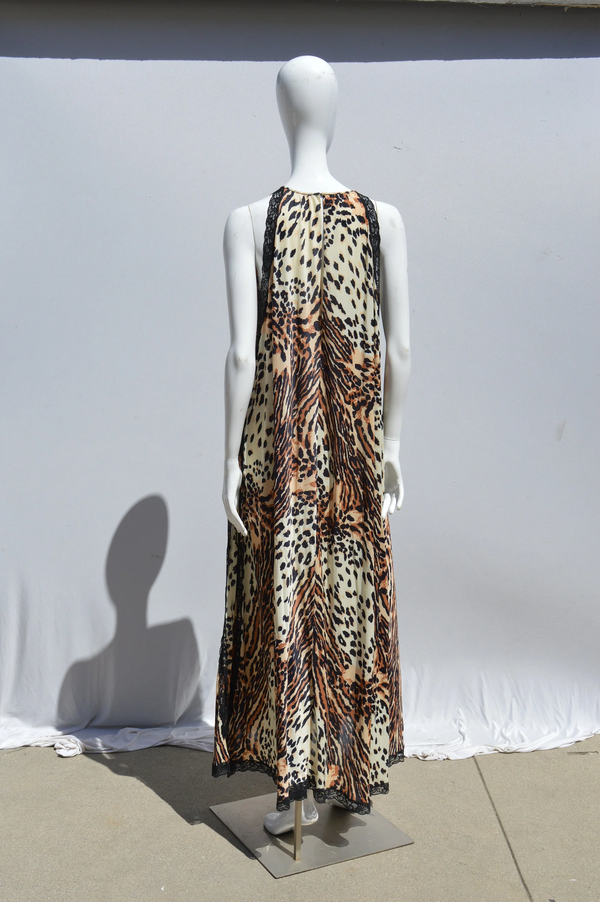 Vintage 60s Leopard Print Lace Polyester Claire Sandra Robe Dress Lingerie Sexy Hostess Maxi Dress Peignoir by Lucie Ann Beverly Hills - Image 5