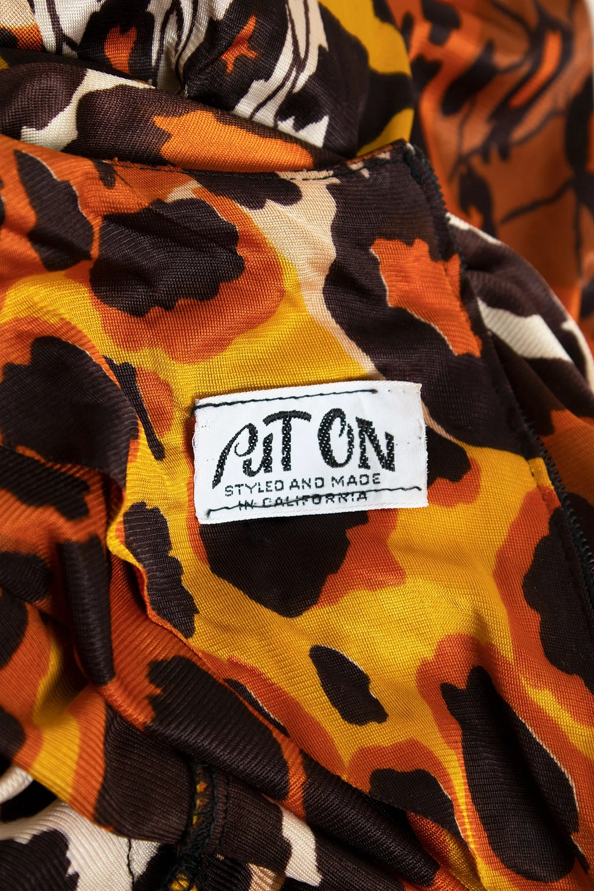 Vintage 60s Leopard Print Maxi Dress Tiger and Cheetah Cat Animal Print Wild Jungle Safari Long Sleeve Dress by Put On Small by Put On - Image 8