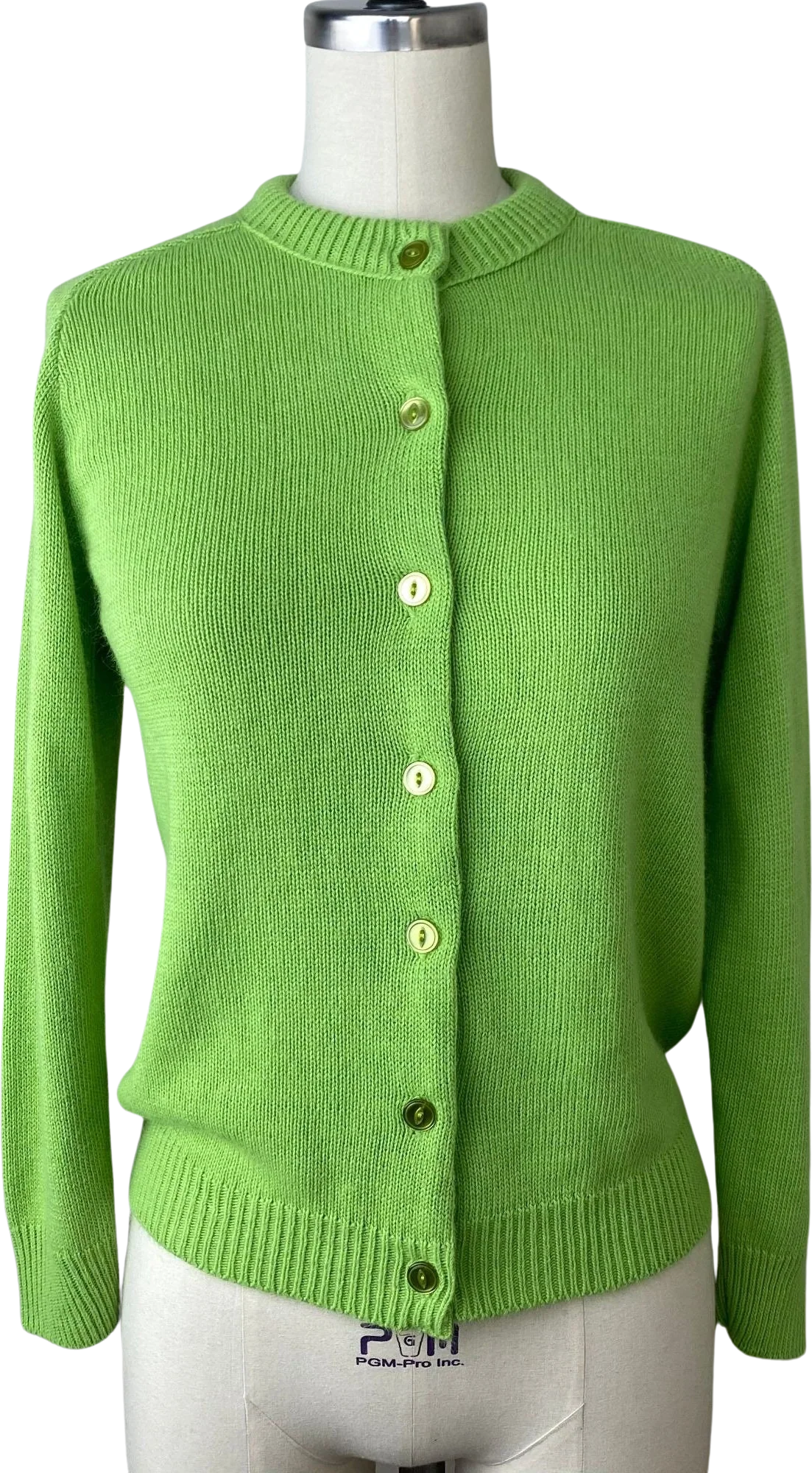 Vintage 60s Lime Green Cardigan Sweater Soft Acryli