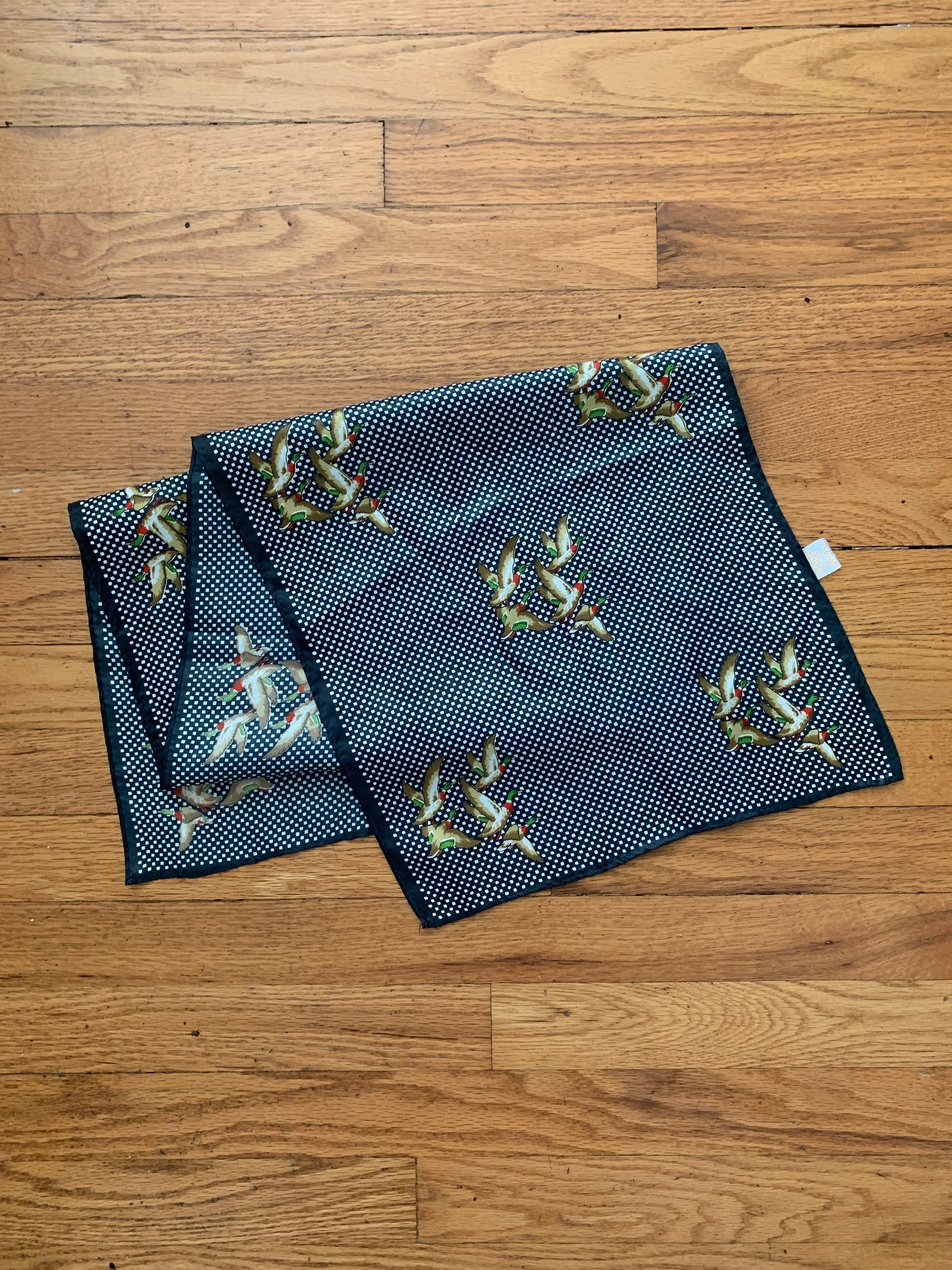Vintage 60s Mod Ducks Long Silky Scarf by Alentex - Image 5