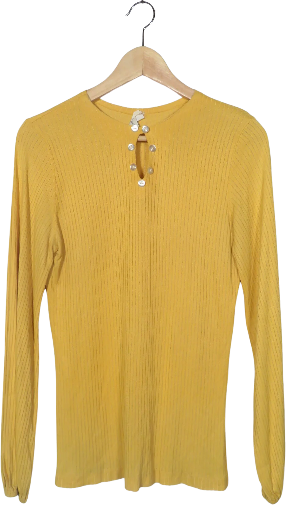Vintage 60s Mod Mustard Yellow Nylon Keyhole Top Size S/xs by Jane Hunter