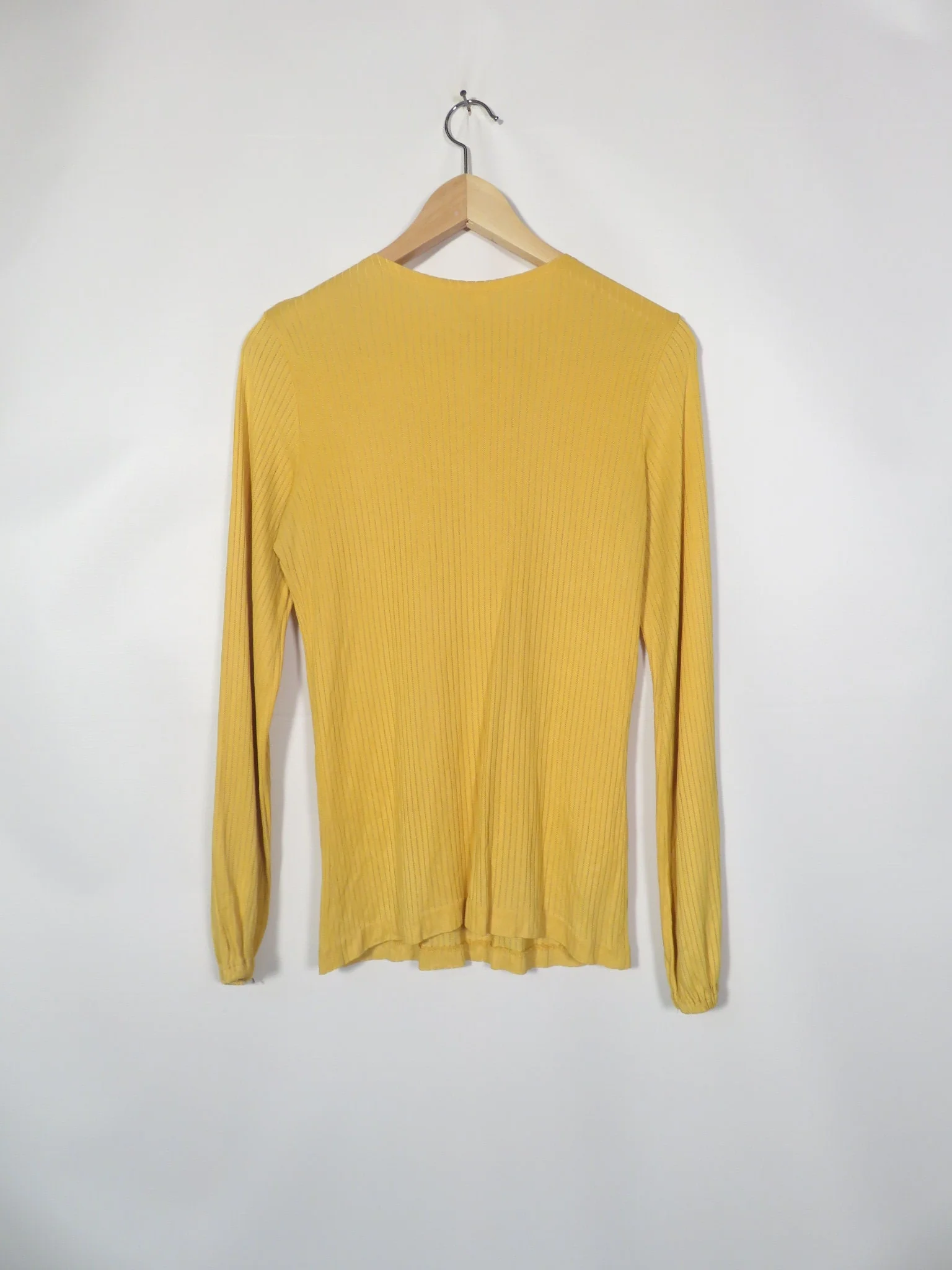 Vintage 60s Mod Mustard Yellow Nylon Keyhole Top Size S/xs by Jane Hunter - Image 2