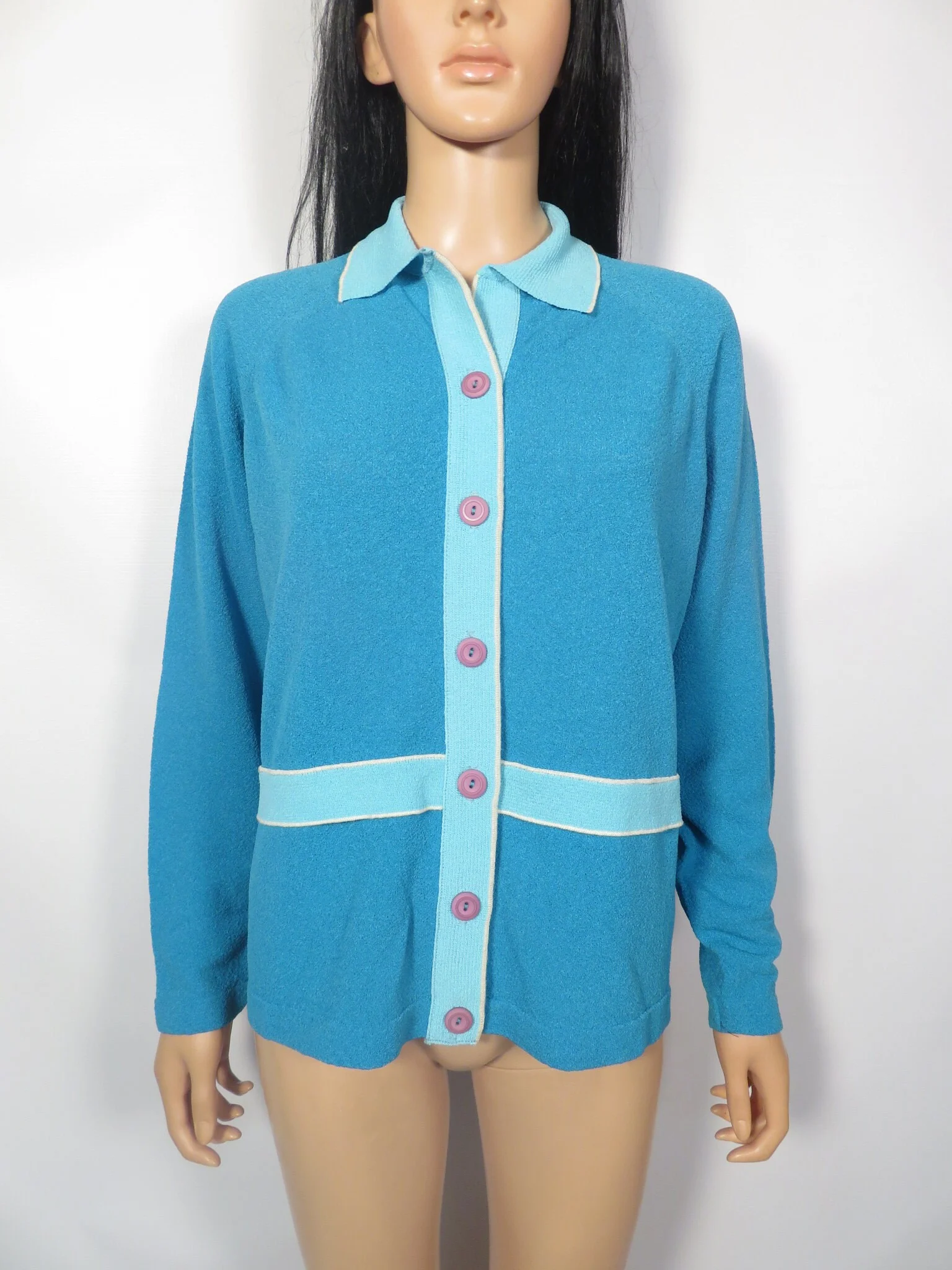 Vintage 60s Mod Plus Size Unisex Knit Top/cardigan Size Xl by Talbott Traveler - Image 6