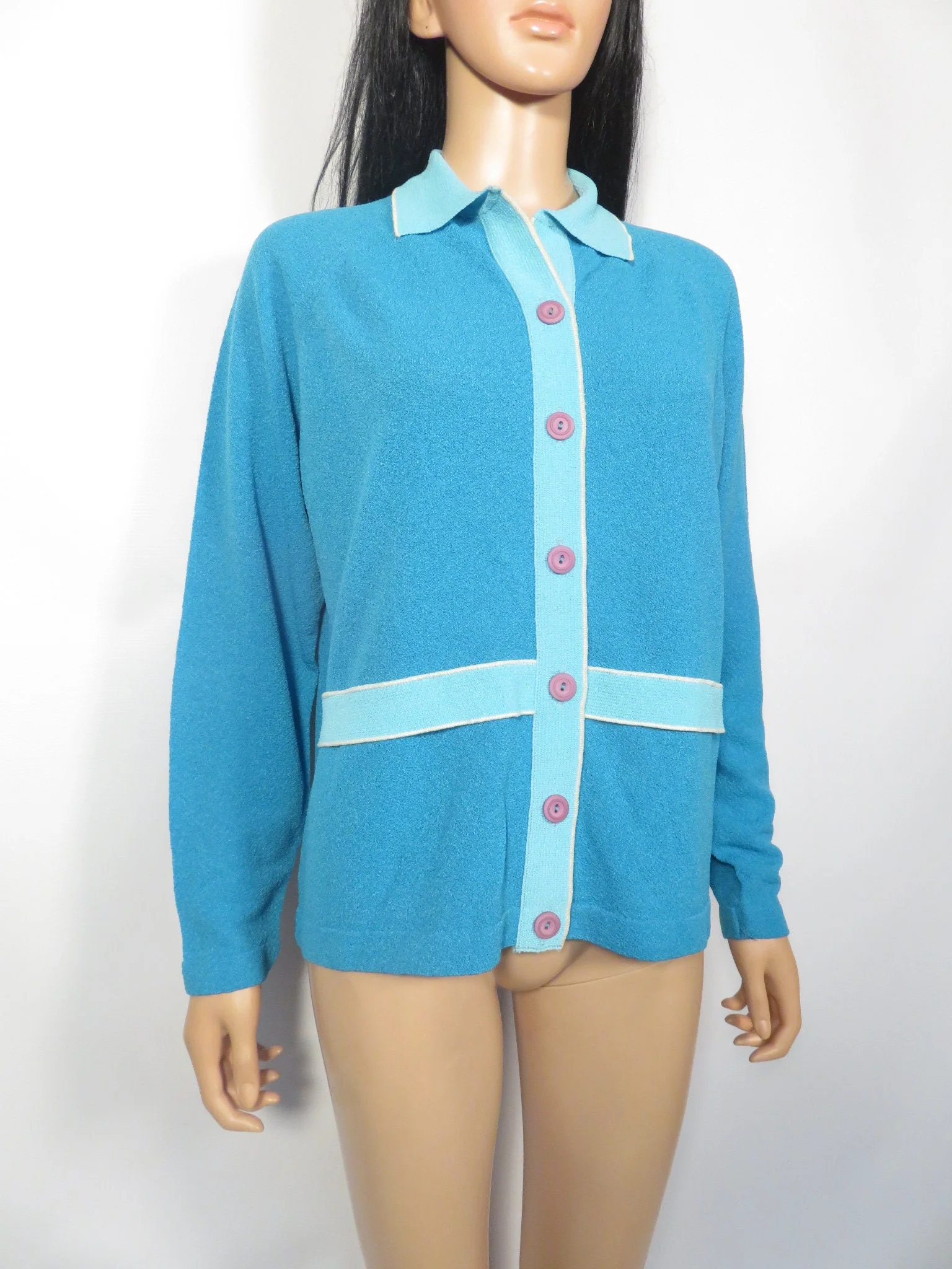Vintage 60s Mod Plus Size Unisex Knit Top/cardigan Size Xl by Talbott Traveler - Image 7