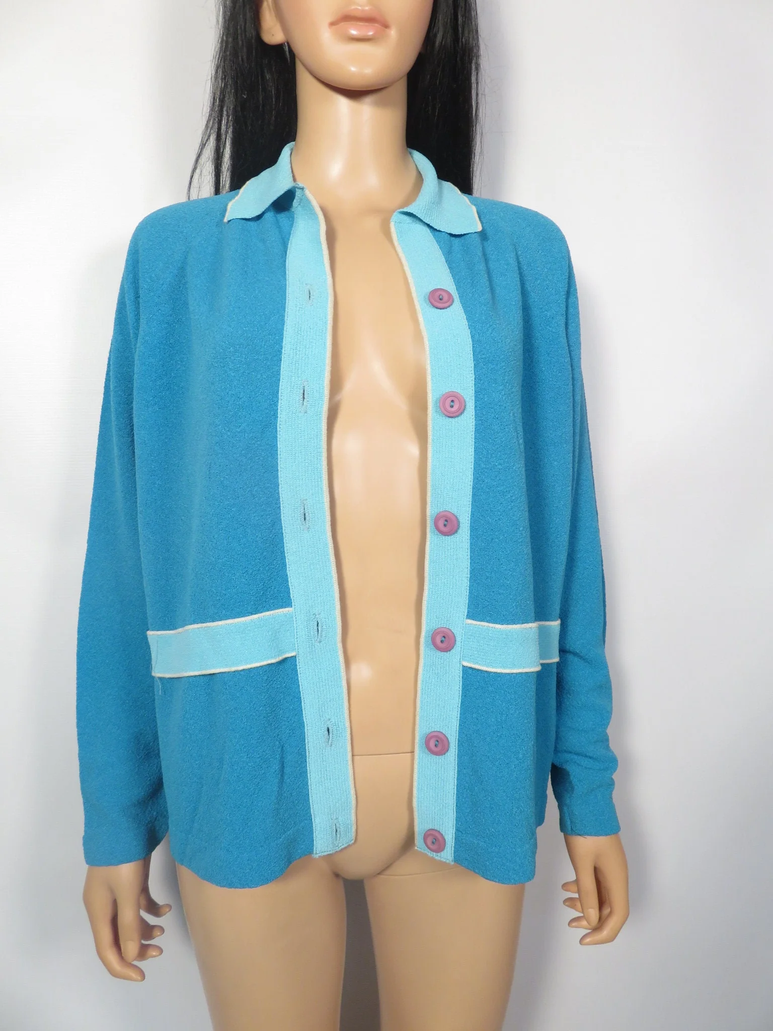 Vintage 60s Mod Plus Size Unisex Knit Top/cardigan Size Xl by Talbott Traveler - Image 8