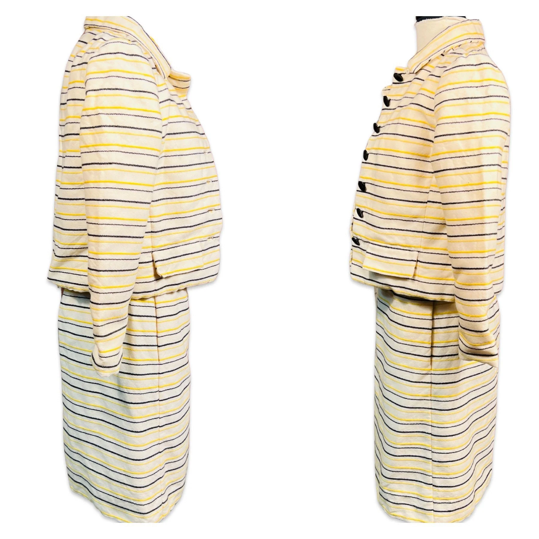 Vintage 60s Mod Striped Dress and Jacket Suit - Image 10