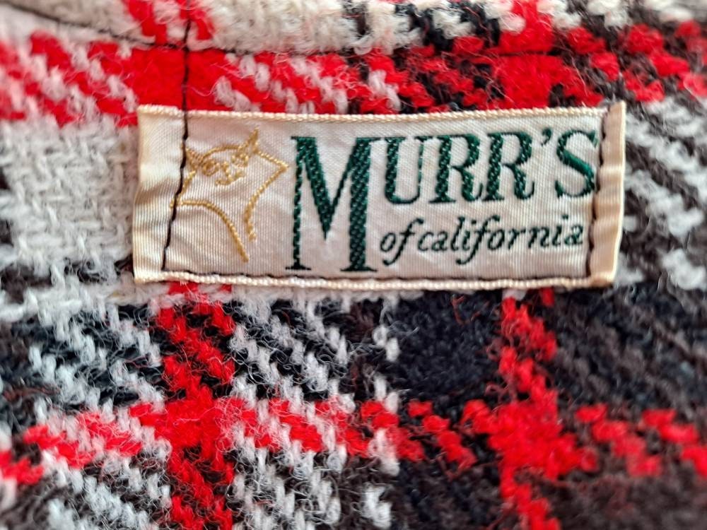 60s Vintage Button Up Plaid Vest By Murr's Of California - Image 10