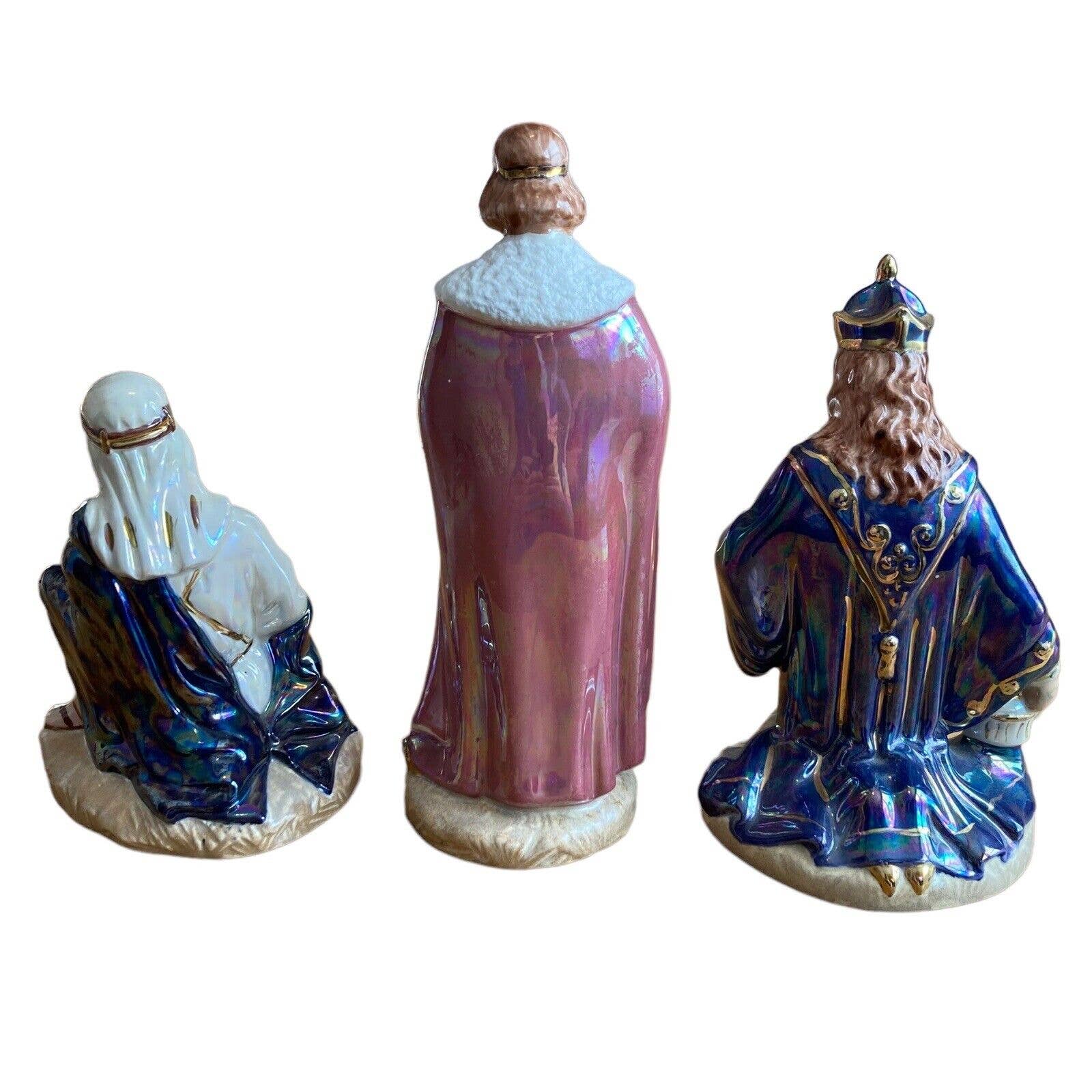 Vintage 60s Nativity Lot Hand Painted Wisemen Donkey by Holland Mold - Image 3