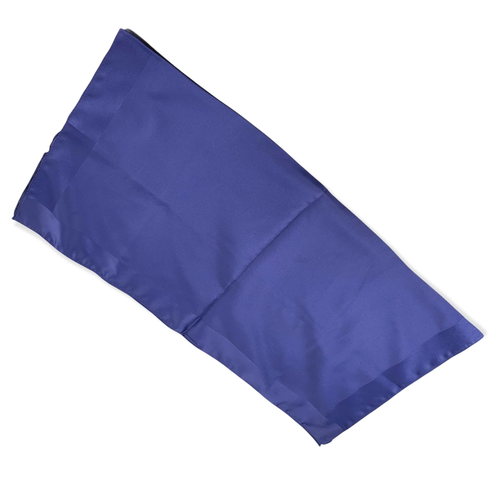 Vintage 60s Navy Blue Sirocco Italian Satin Trim Square Scarf - Image 2