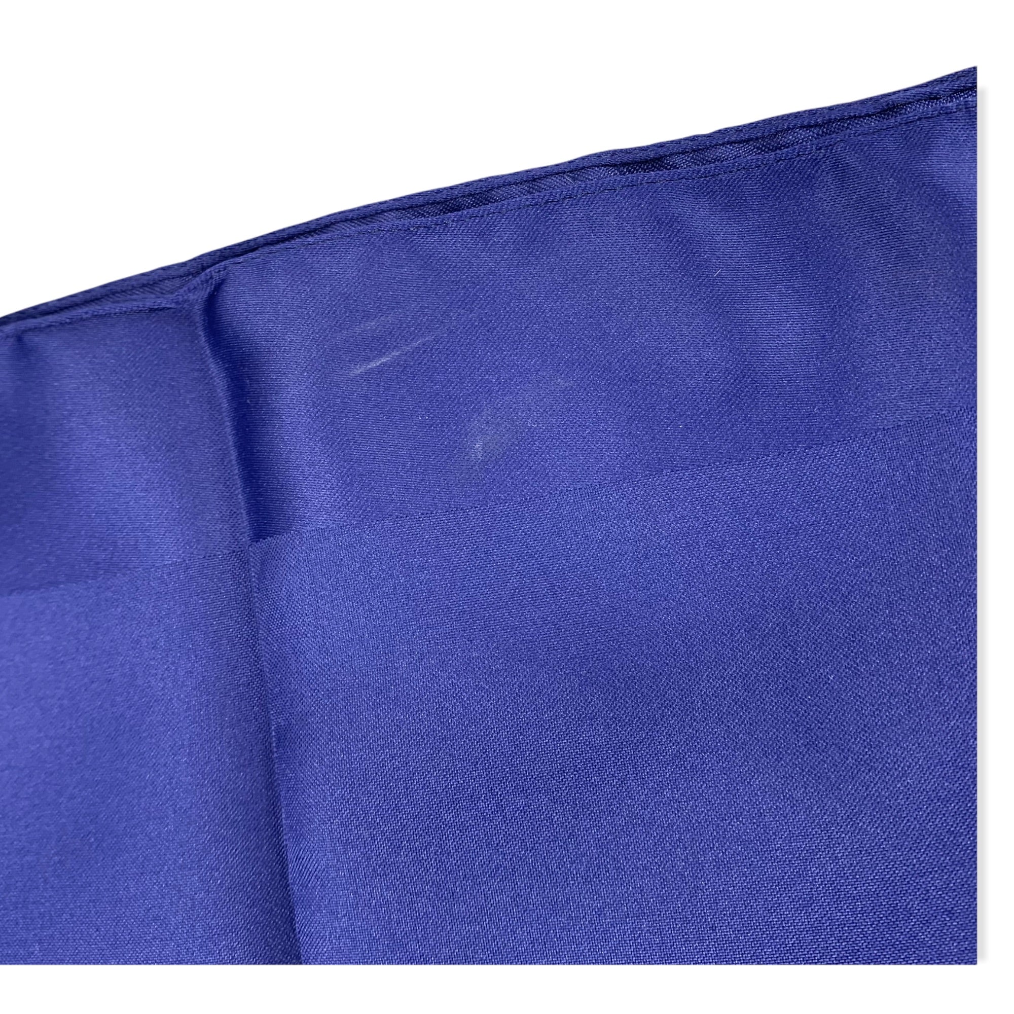 Vintage 60s Navy Blue Sirocco Italian Satin Trim Square Scarf - Image 3