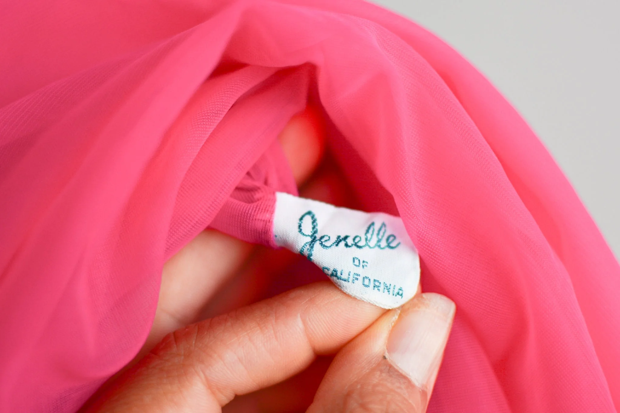 Vintage 60s Neon Pink Slip Dress Pom Pom Feathers S/m Bright by Jenelle - Image 6