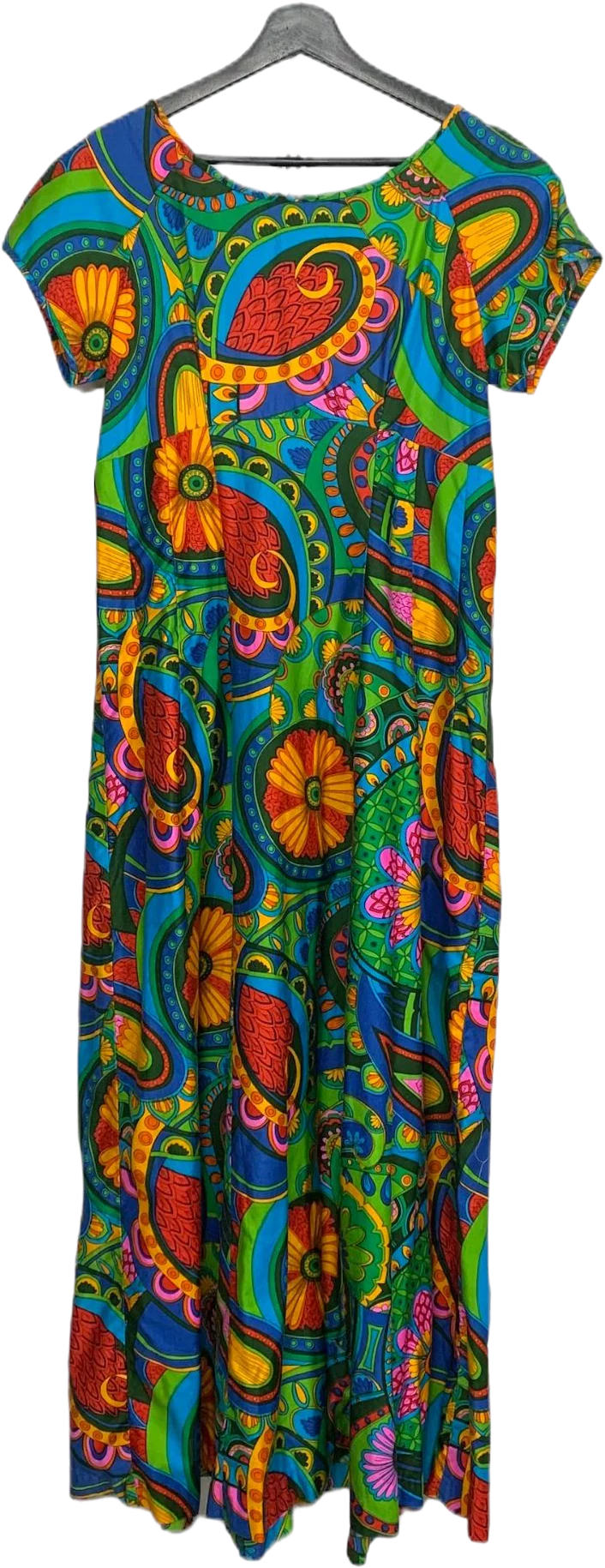 Vintage 60s Psychedelic Hawaiian Print Dress Medium by Island Fashion