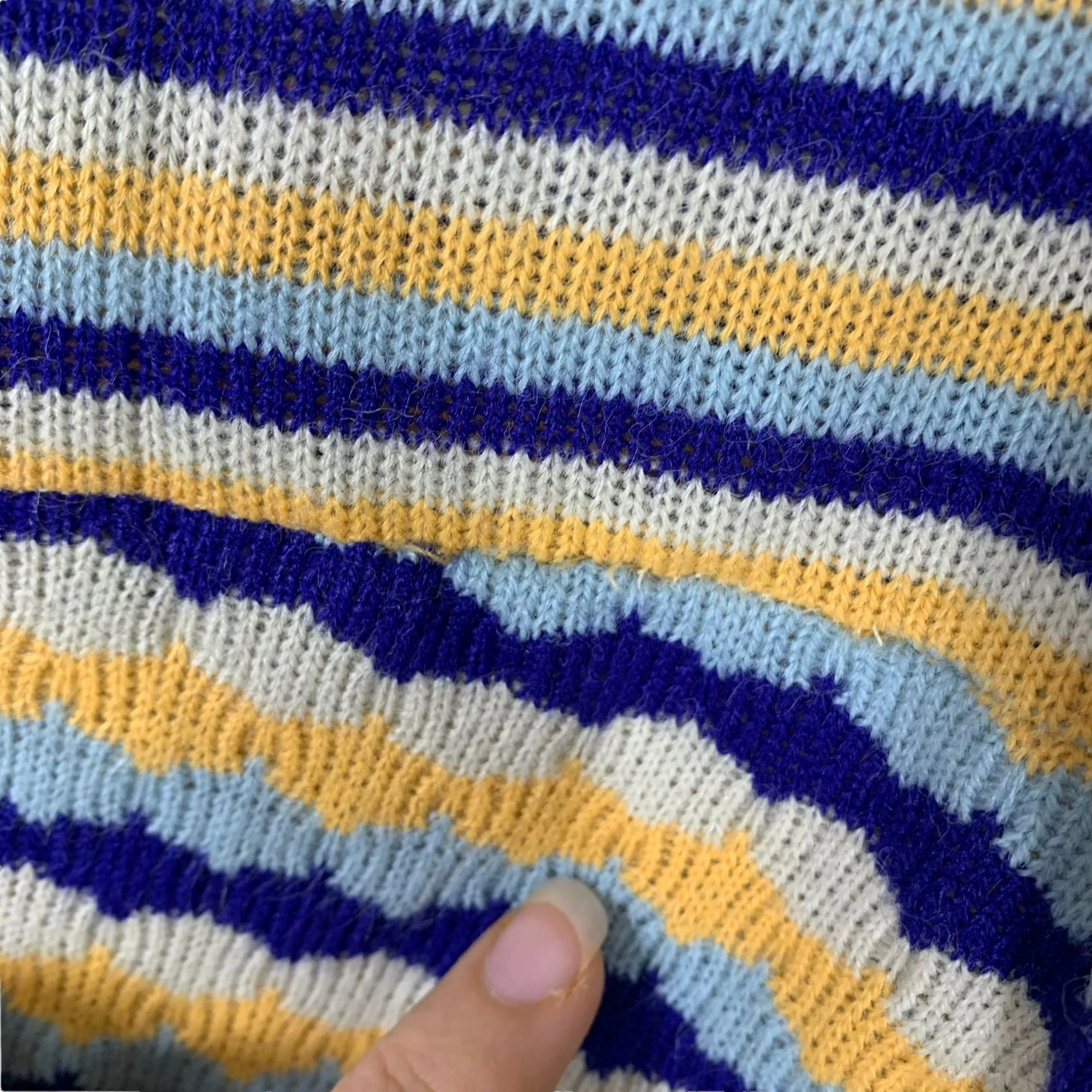 Vintage 60s Saks Fifth Avenue Yellow Blue White Stripe Long Sleeve Knit Top by Saks Fifth Avenue - Image 11