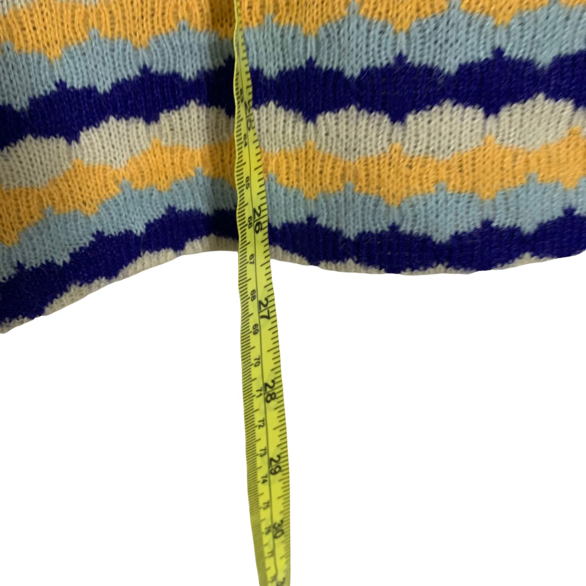Vintage 60s Saks Fifth Avenue Yellow Blue White Stripe Long Sleeve Knit Top by Saks Fifth Avenue - Image 5