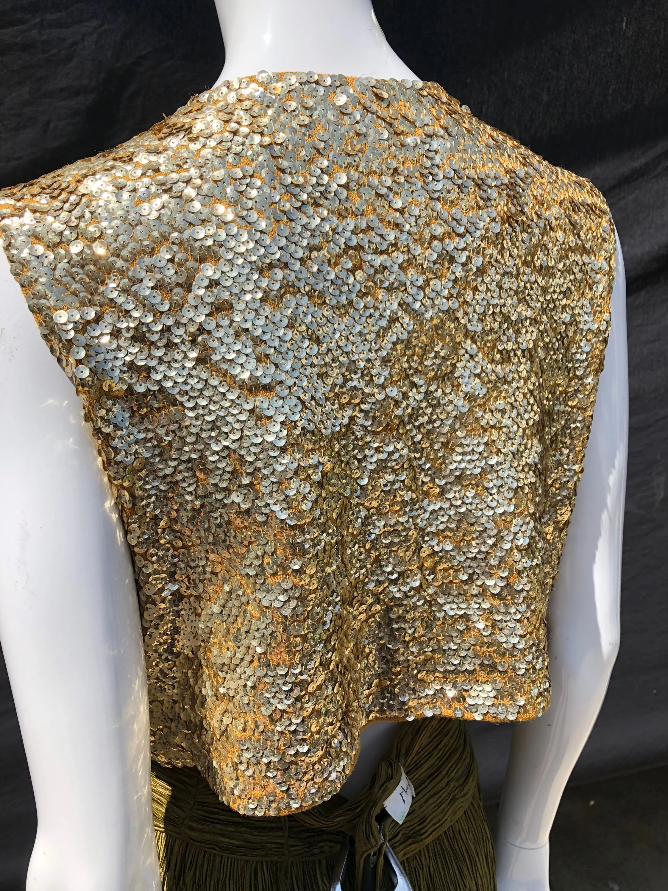 Vintage 60s Sexy Beaded Sequin Cropped Top Genie Top Mod Costume Party Entertainer Showgirl Burlesque Size M by Valentina - Image 2