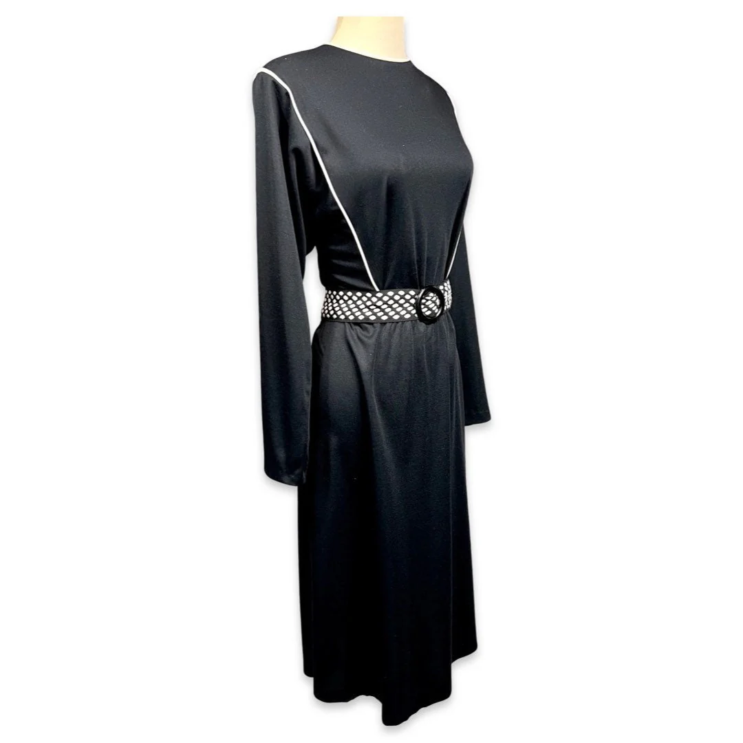Vintage 60s Size 16 A-Line Mod Sheath Dress 60s Plus Size Graphic Lines Sheath Dress Vintage Mod Plus Size Dress by Jerrie Lurie - Image 4