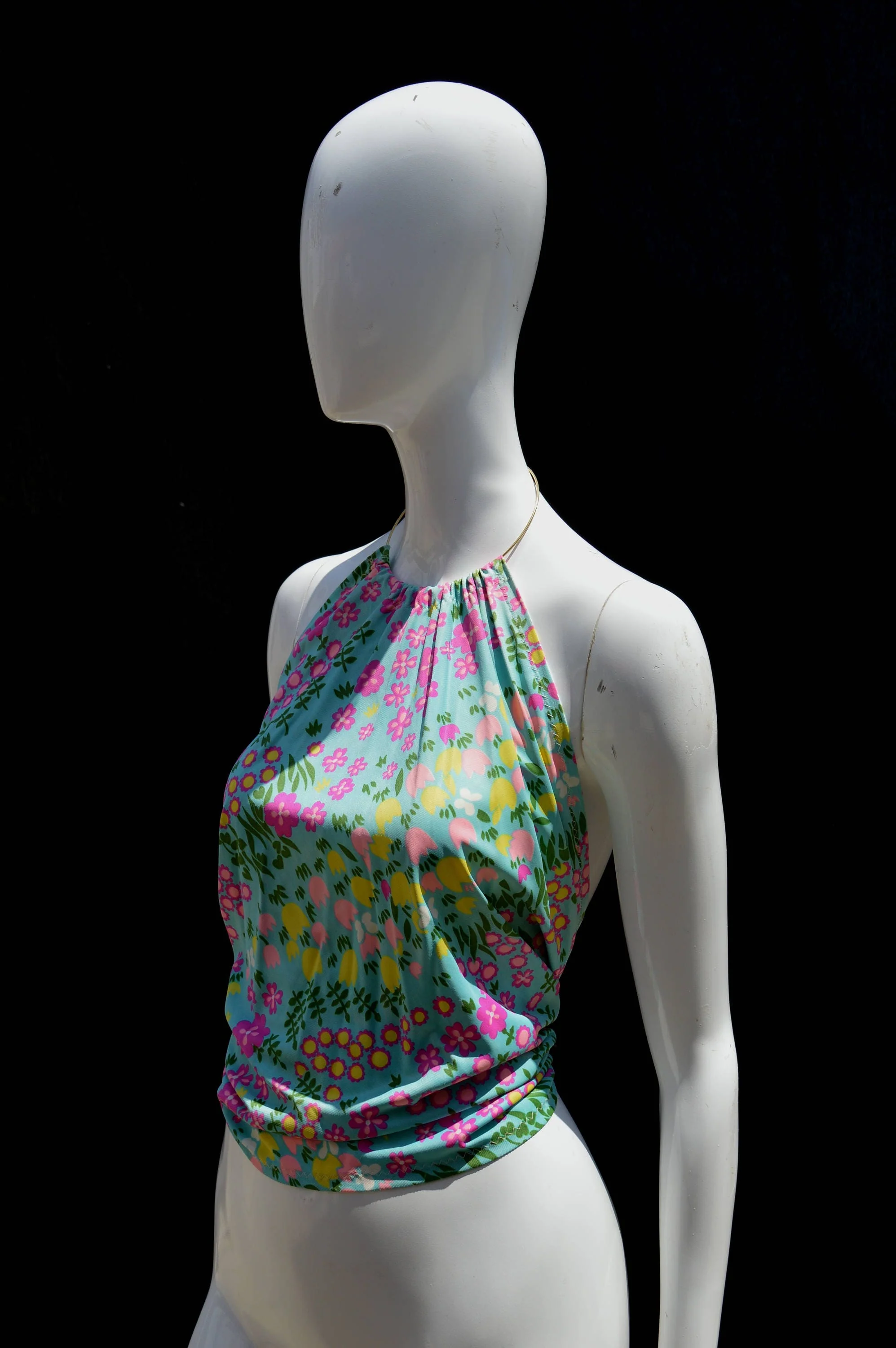 Vintage 60s Top Anky Top Sexy Blouse Metal Ring Tie On The Back Top Sm New Never Used Nol - Image 8