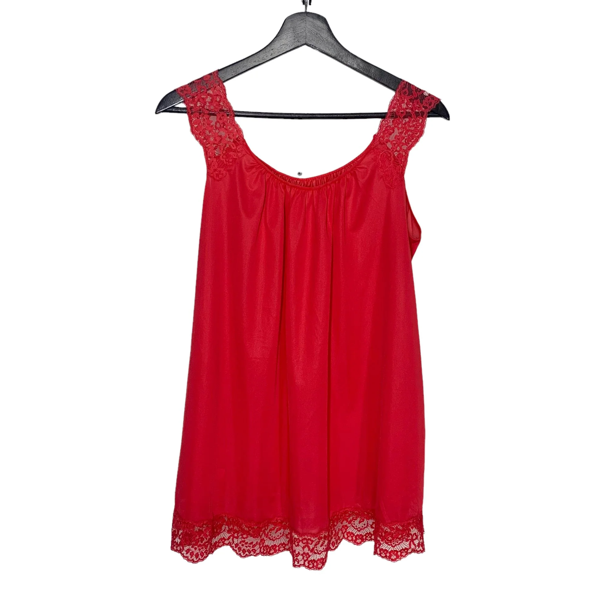 Vintage 60s Van Raalte Red Lace Nylon Babydoll Nightgown by Van Raalte - Image 6