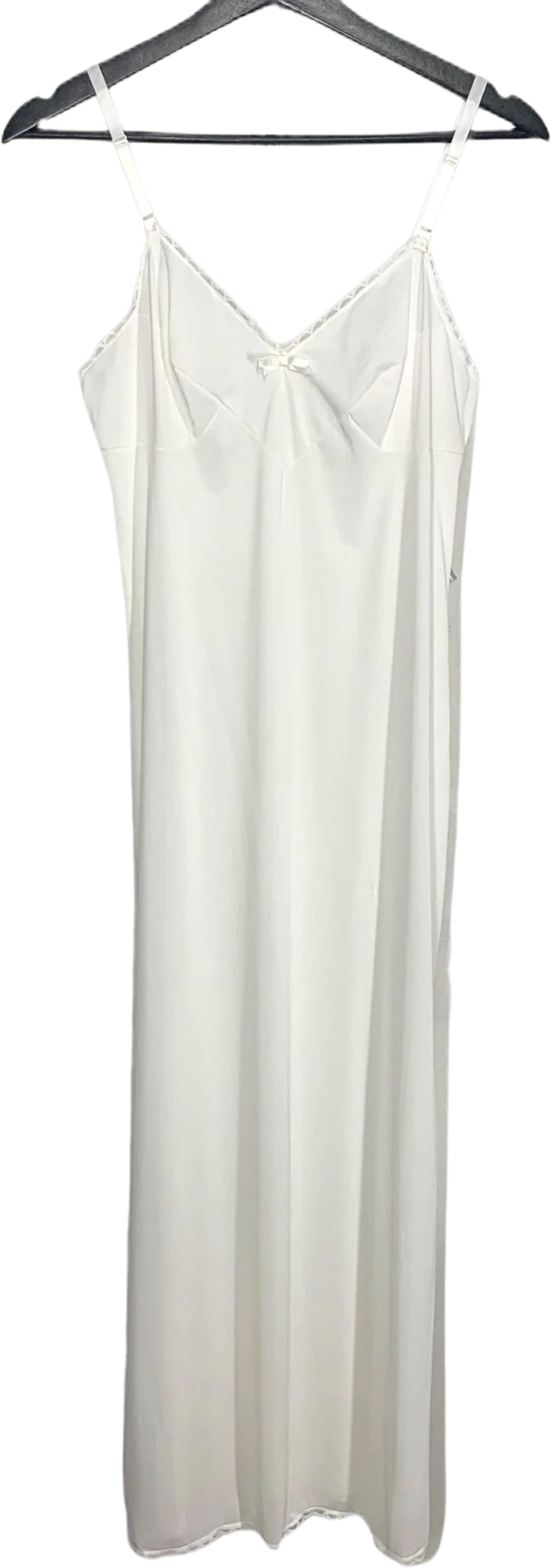 Vintage 60s Vasserette White Full Length Antron Iii Nylon Slip by Vasserette