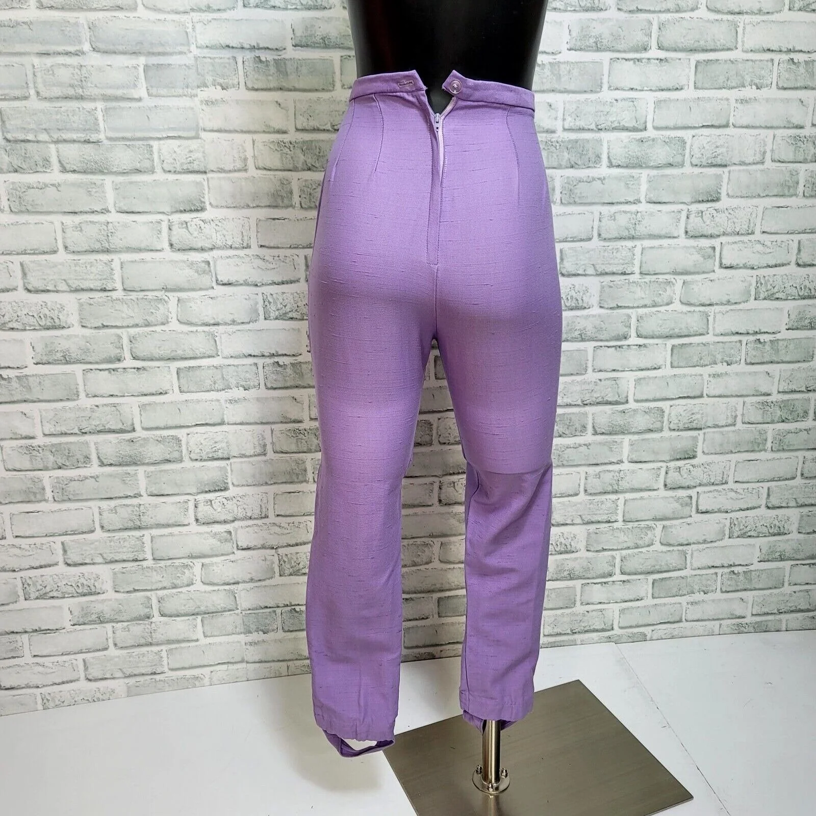 60s Purple High Waisted Stirrup Pants By Phil Rose of California - Image 2