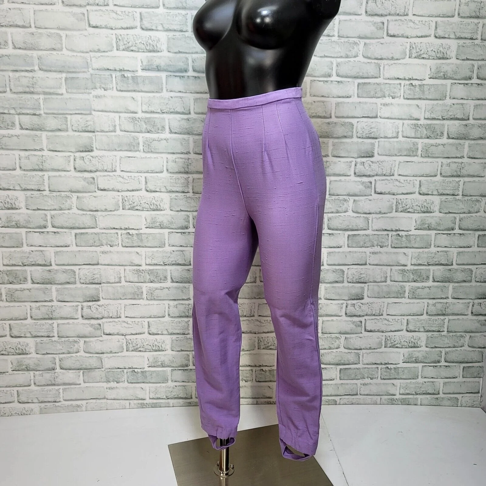 60s Purple High Waisted Stirrup Pants By Phil Rose of California - Image 6