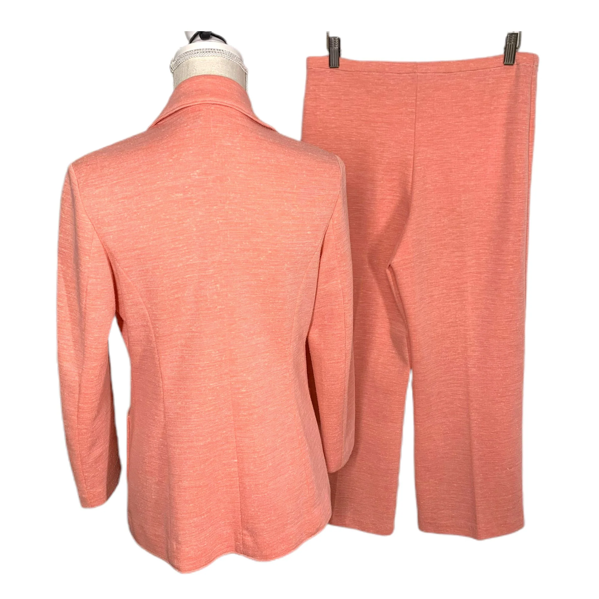 Vintage 60s Woodi Salmon Blazer Pant Set Medium - Image 2