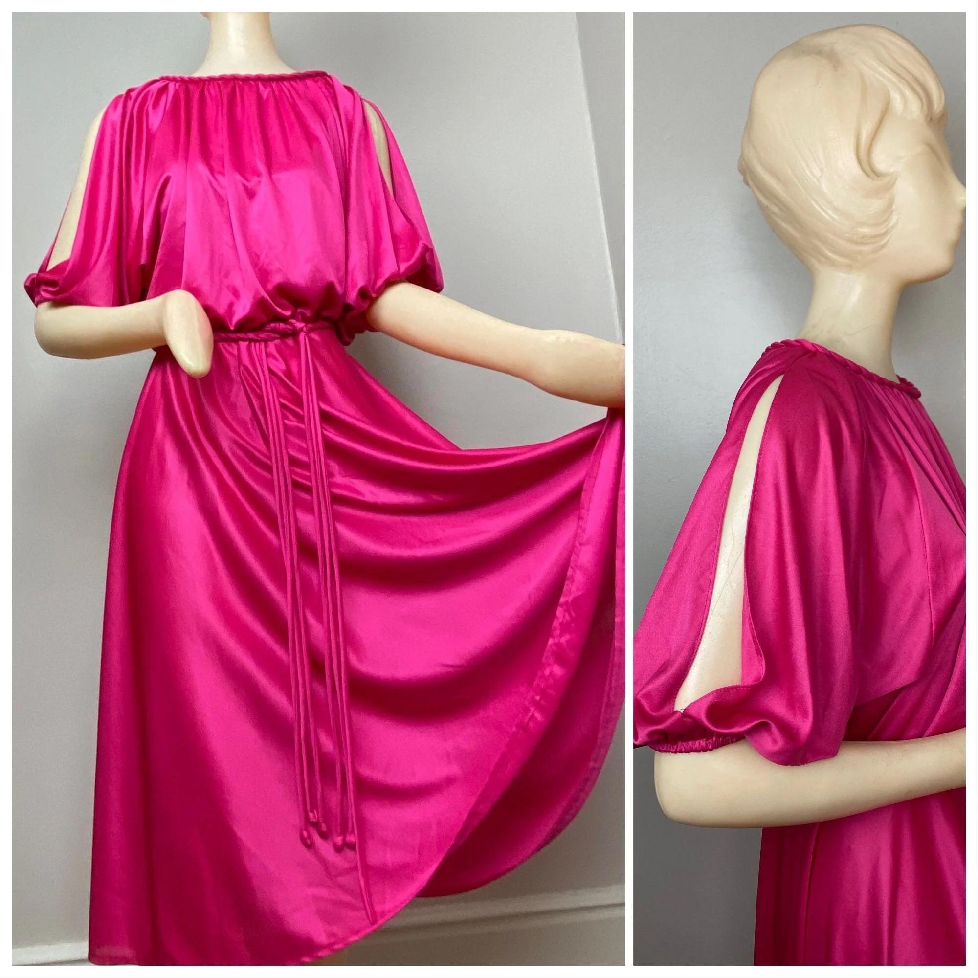 Vintage 70s/80s Bright Pink Dress by Themes - Image 3
