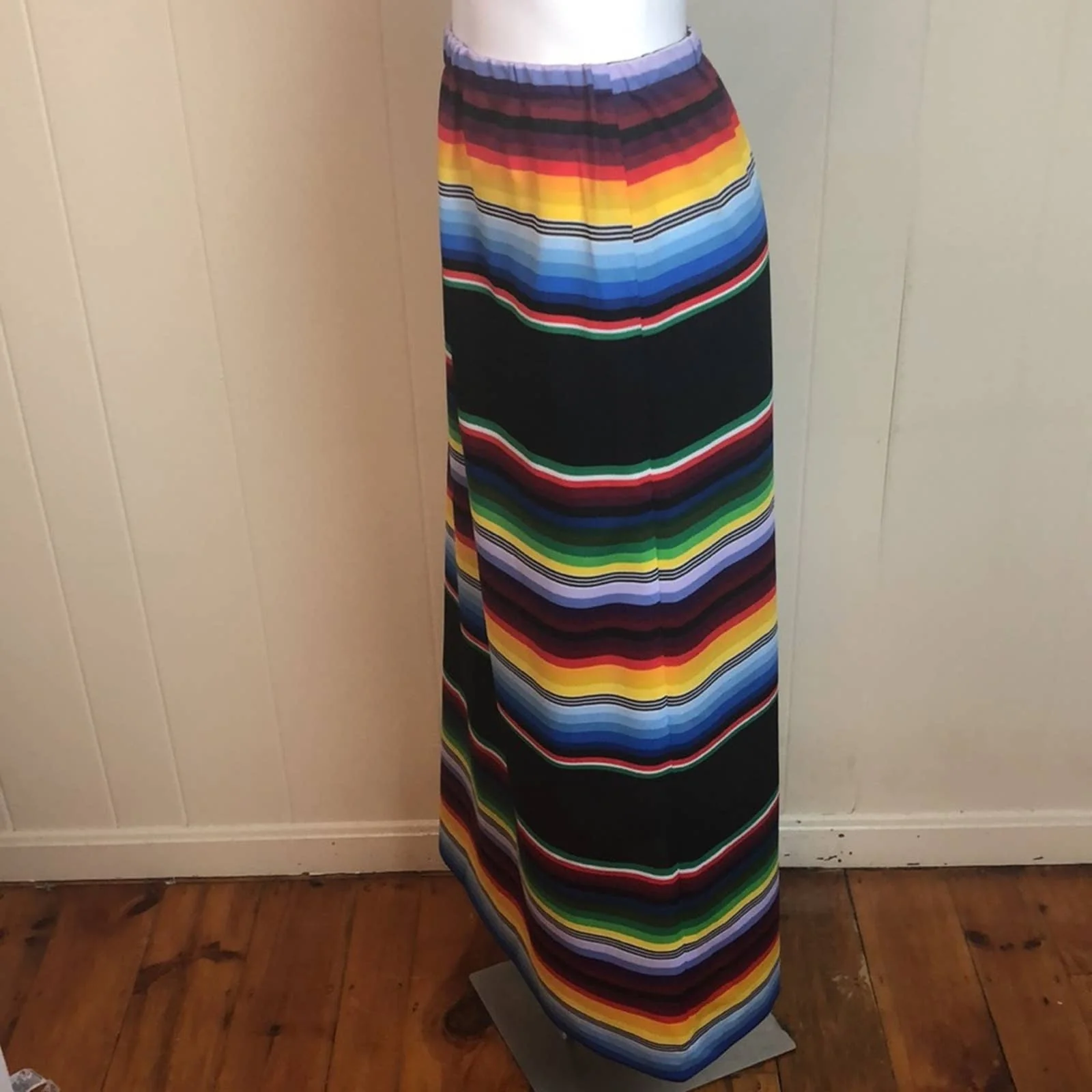 Vintage 70s 80s Copley Square Striped Rainbow Skirt Medium Pride Festival by Copley Square - Image 2