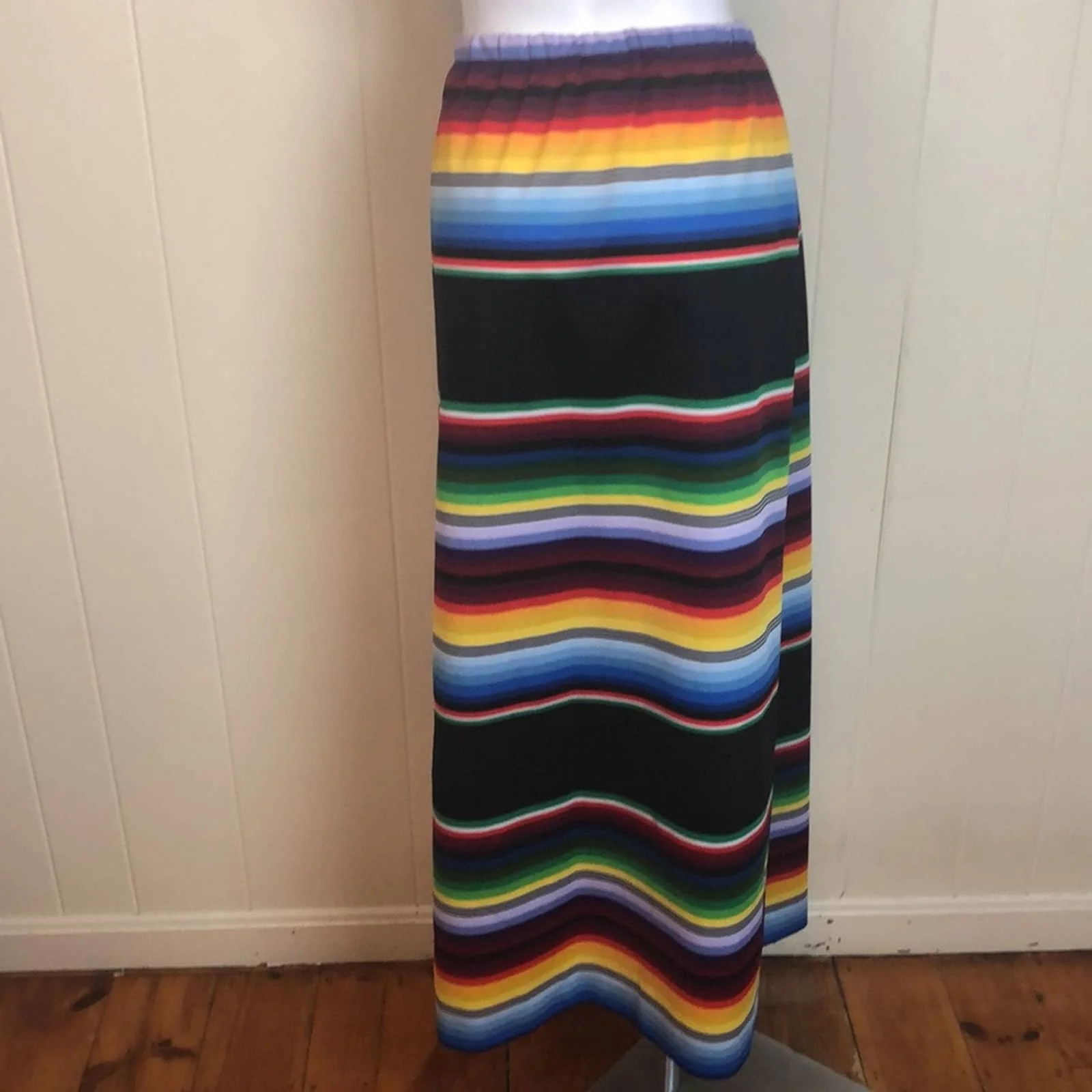Vintage 70s 80s Copley Square Striped Rainbow Skirt Medium Pride Festival by Copley Square - Image 4