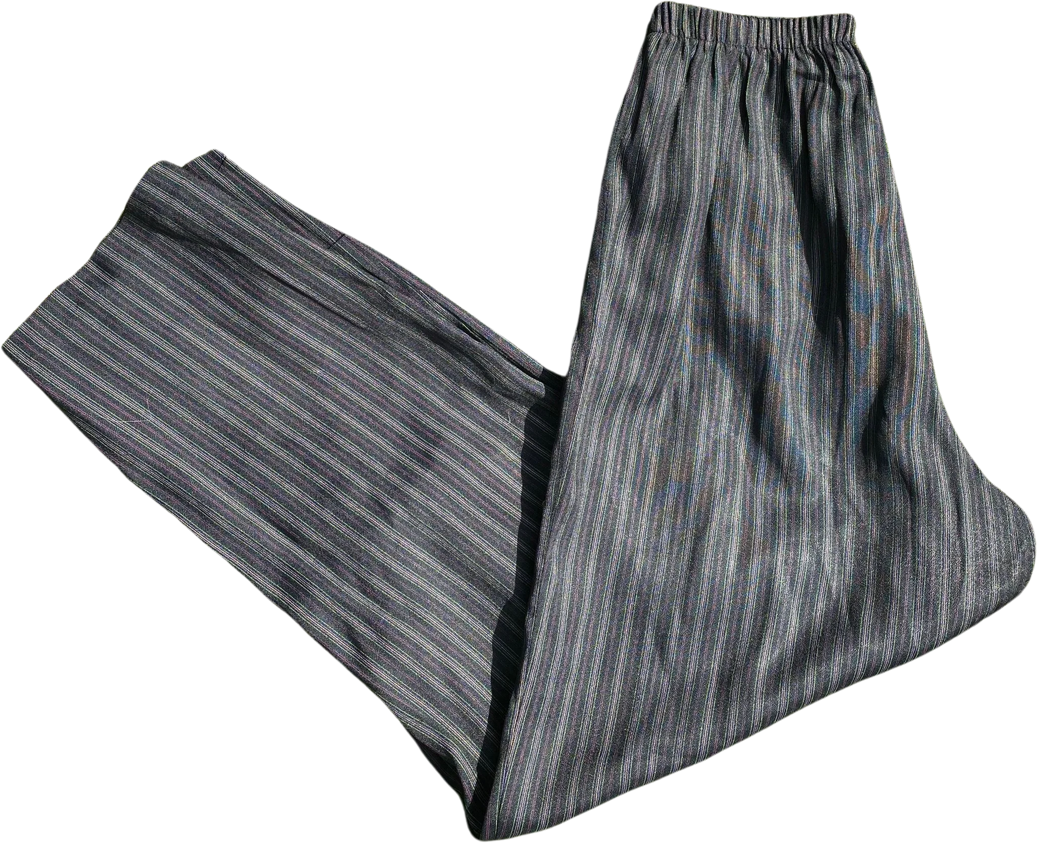 Vintage 70s 80s Lot Tag Black Neon Striped High Waisted Pants Size Small Medium