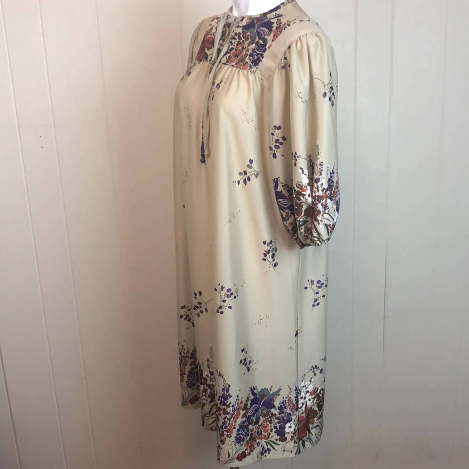 Vintage 70s 80s Oversize Boxy House Dress One Size Large Xl Casual Shift Dress - Image 4