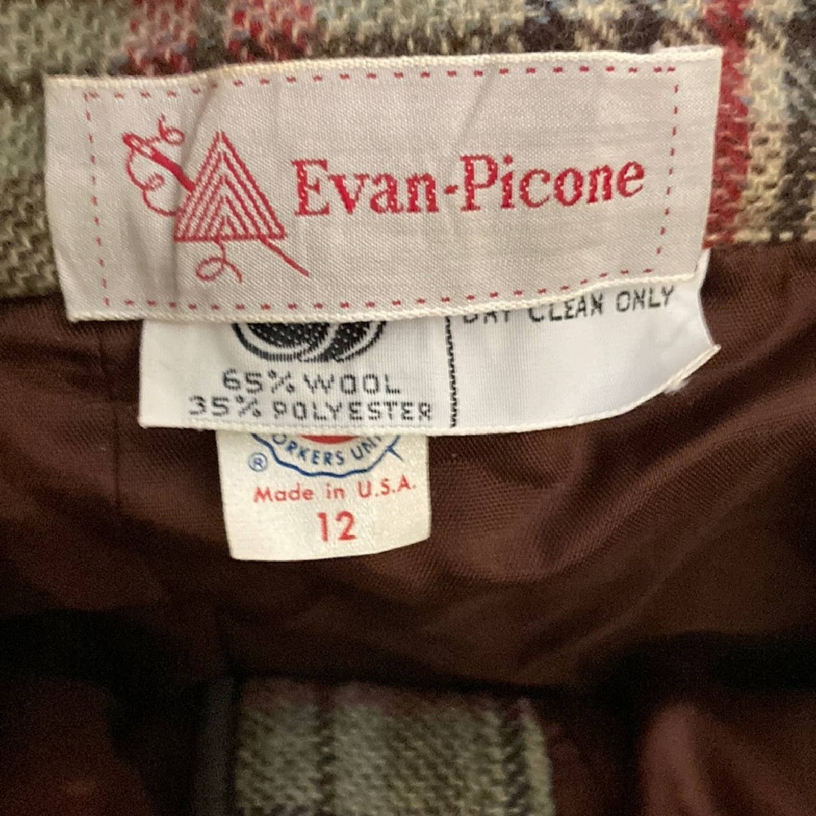 Vintage 70s 80s Plaid Wool High Waist Pantsuit Medium 2pc Classic Career Suit by Evan Picone - Image 7