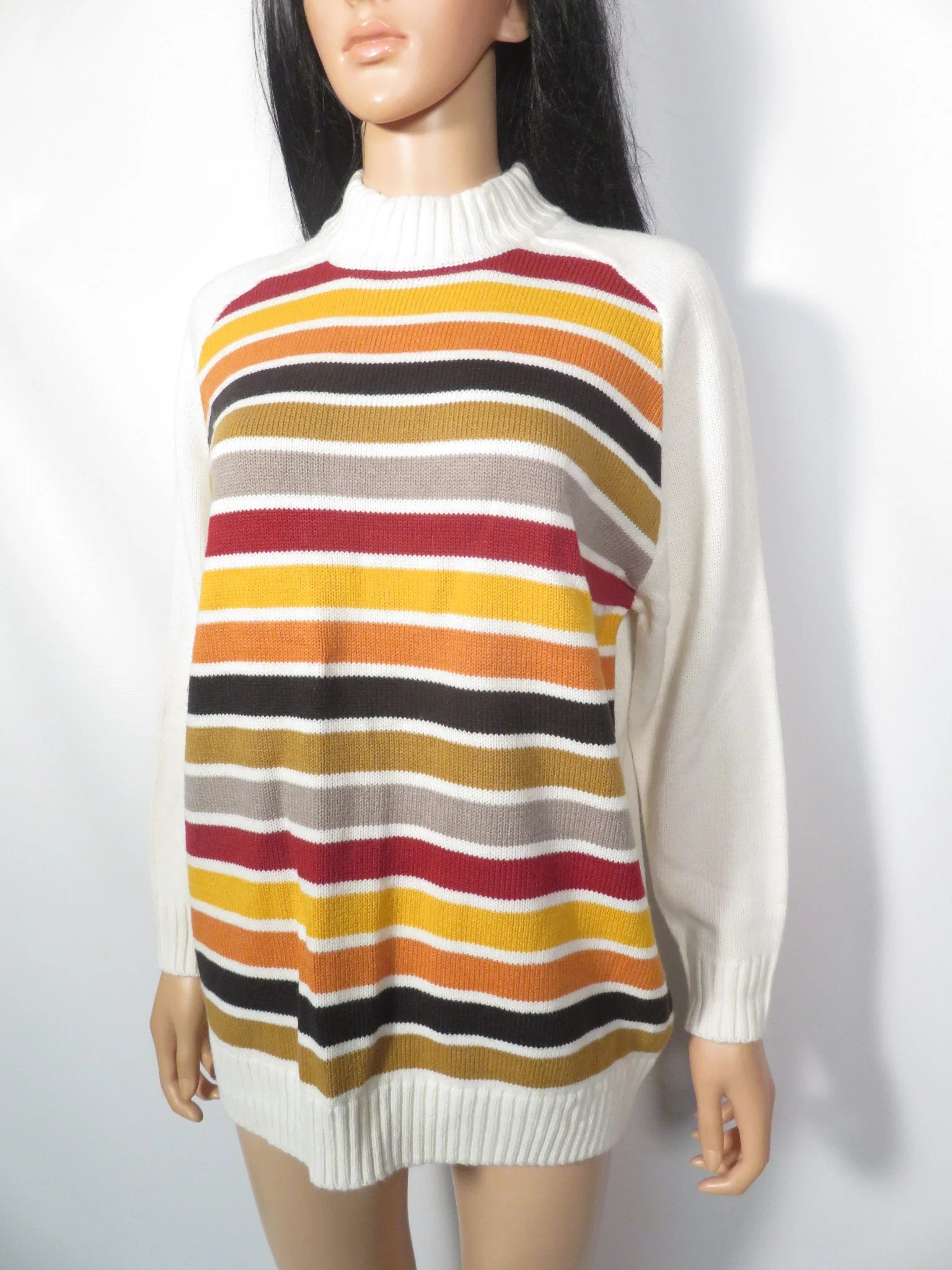Vintage 70s/80s Unisex Fall Striped Sweater Size L/xl by BTL - Image 10