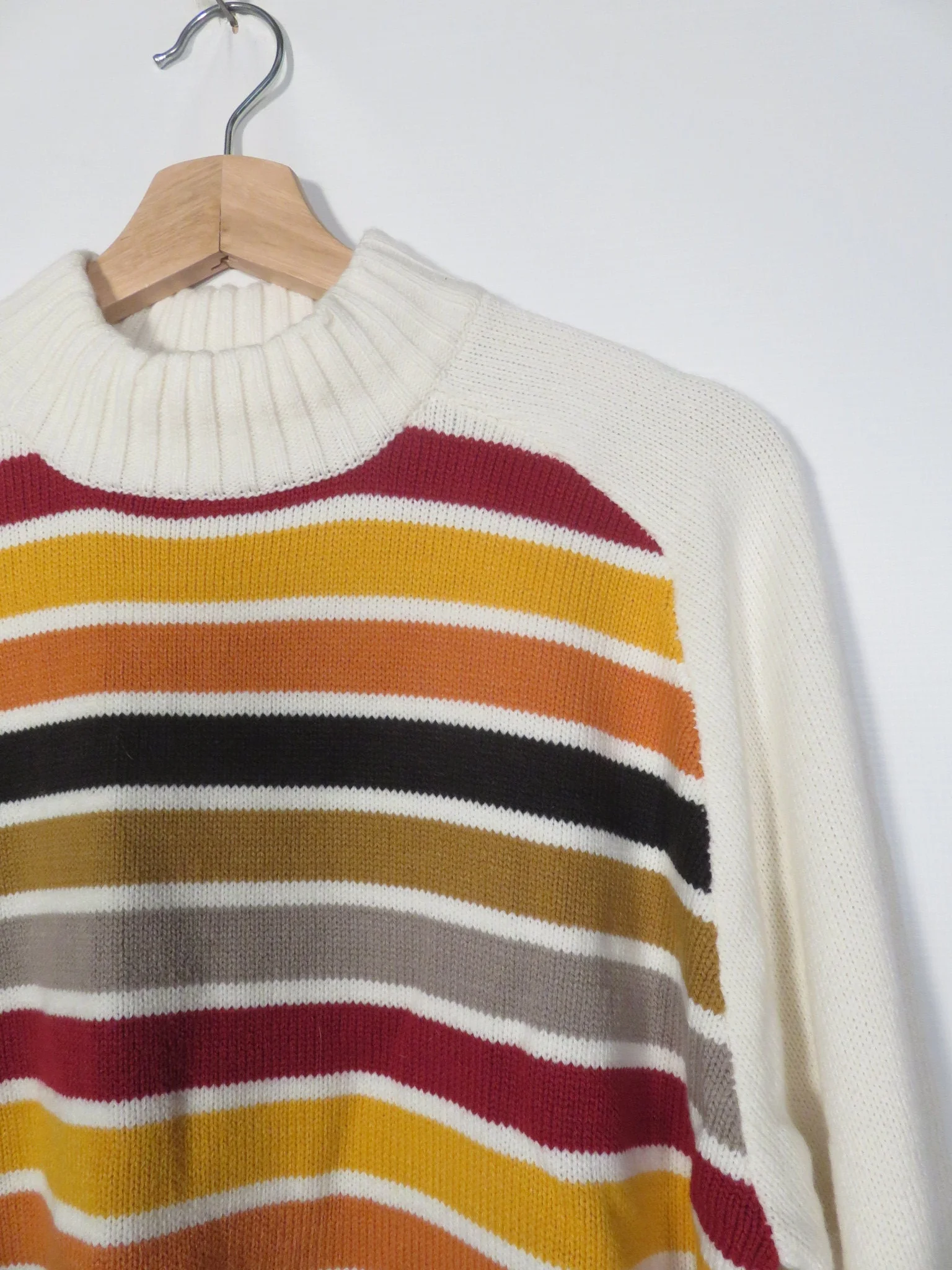 Vintage 70s/80s Unisex Fall Striped Sweater Size L/xl by BTL - Image 5