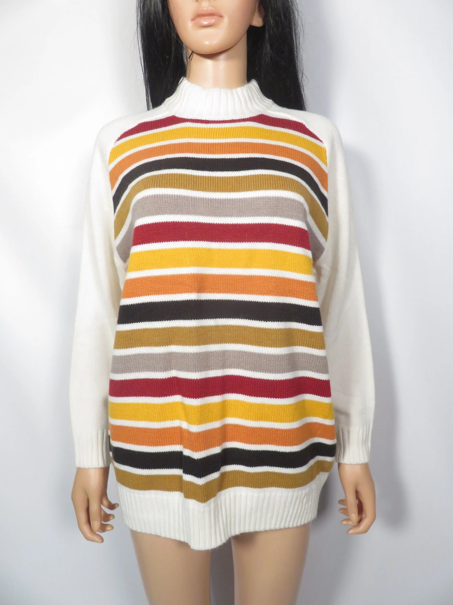 Vintage 70s/80s Unisex Fall Striped Sweater Size L/xl by BTL - Image 6