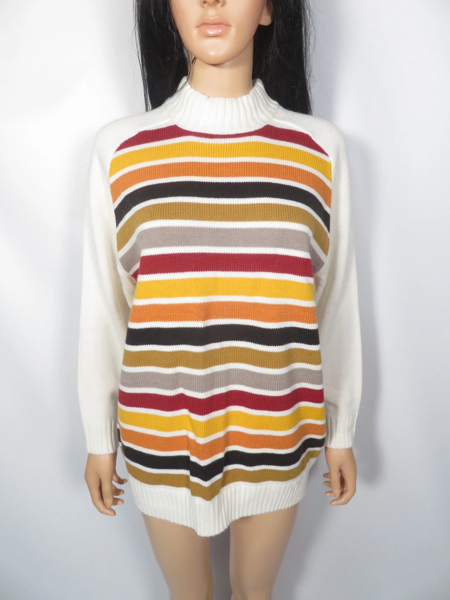 Vintage 70s/80s Unisex Fall Striped Sweater Size L/xl by BTL - Image 8