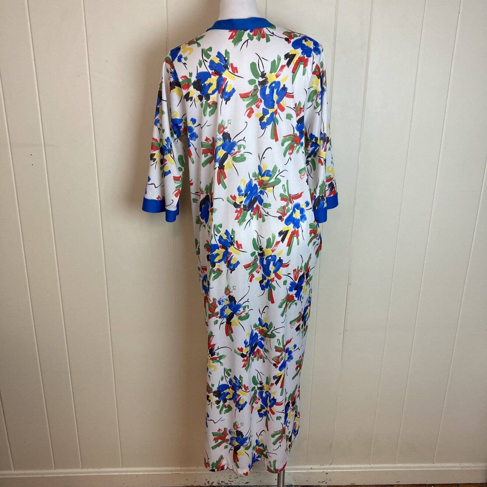 Vintage 70s 80s Zip Front Primary House Dress Oversized Casual by Improved Living - Image 5